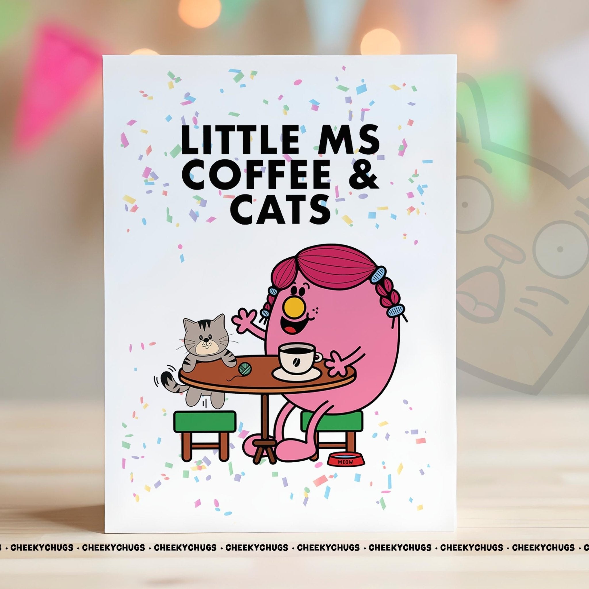 Birthday Card Novelty Little Ms COFFEE & CATS Greeting Card For Her Miss Mum Cat Owner Cats - CHUGS - 112 - CheekyChugs