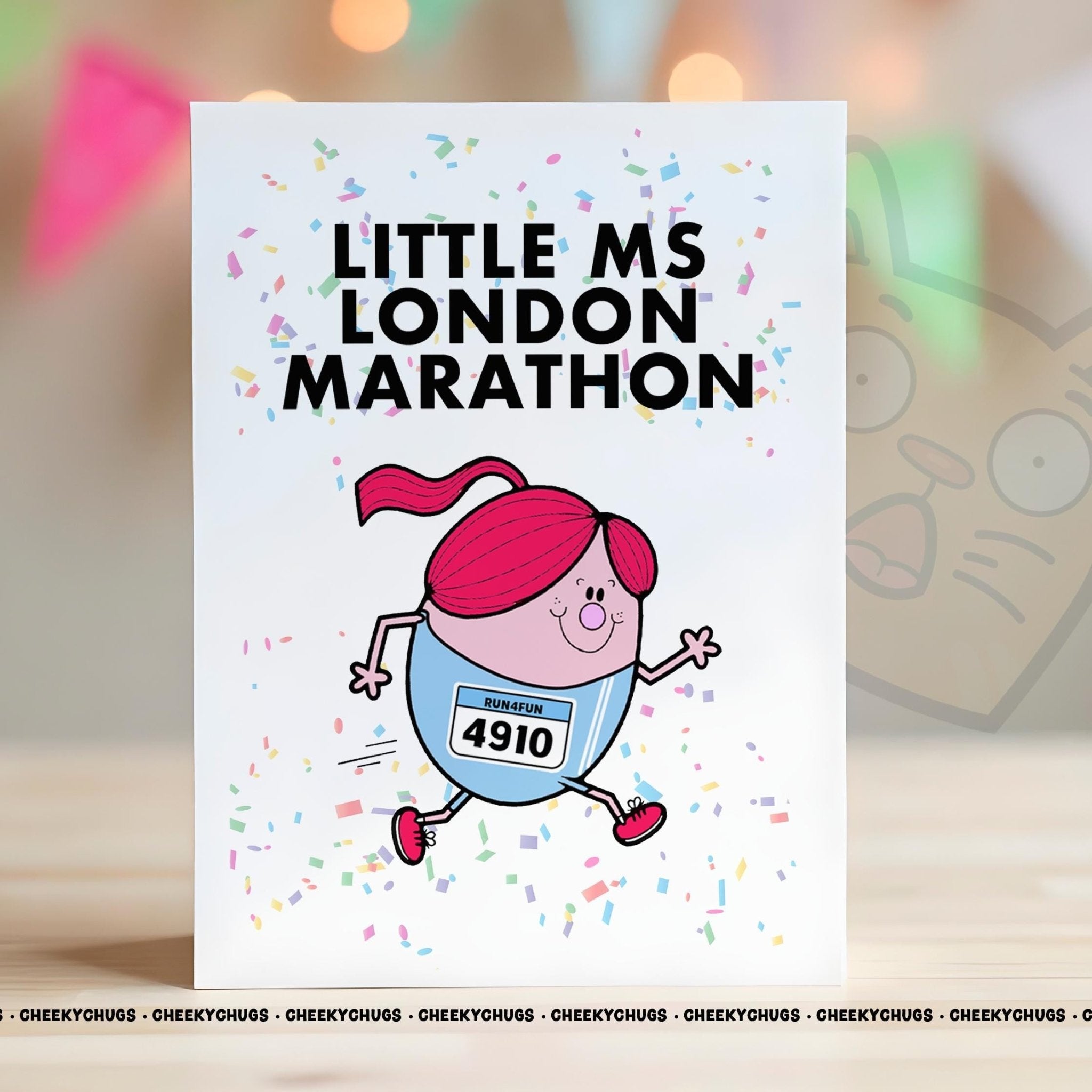Birthday Card Novelty Little Ms LONDON MARATHON Greeting Card For Her Miss Female Mum Friend Bestie Runner Running Well Done - CHUGS - 126 - CheekyChugs