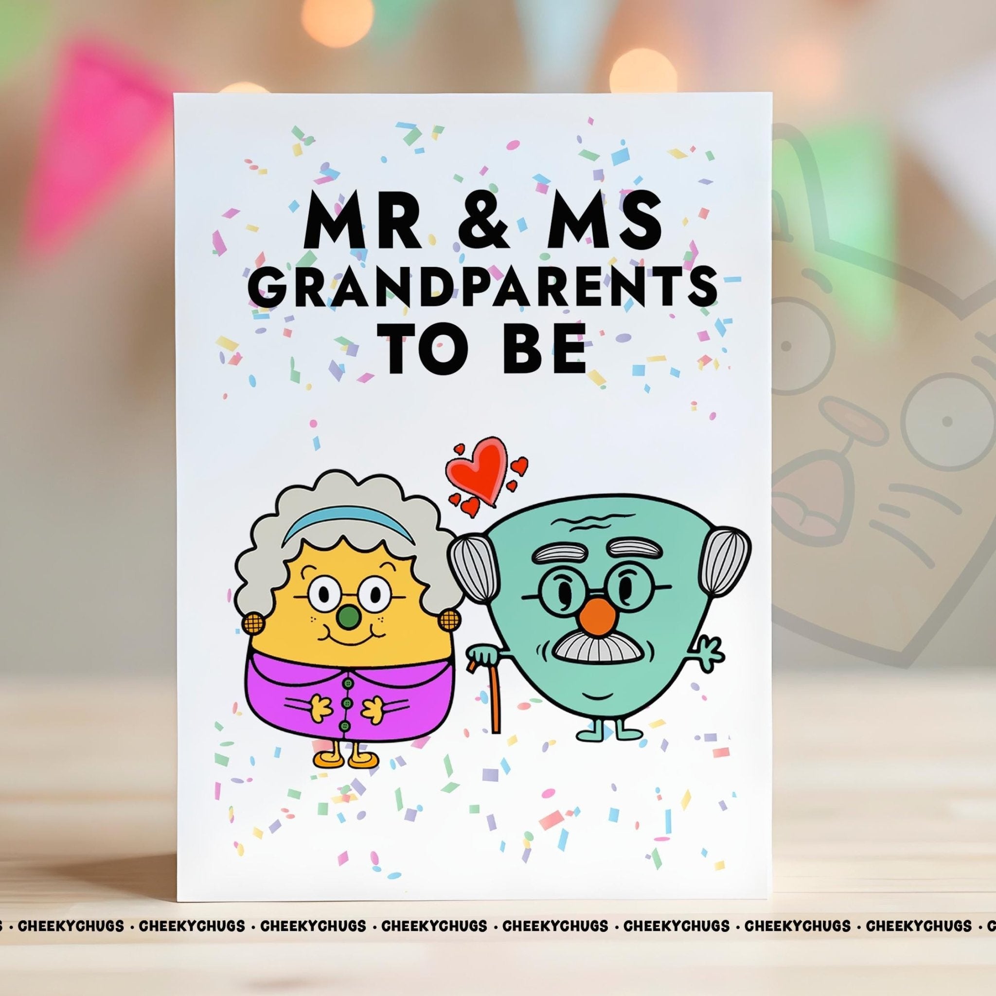 Card For Grandparents Baby Announcement Mr & Ms Grandparents To Be Greeting Card For Men Miss Them From Children Family New Baby CHUGS - 0185 - CheekyChugs