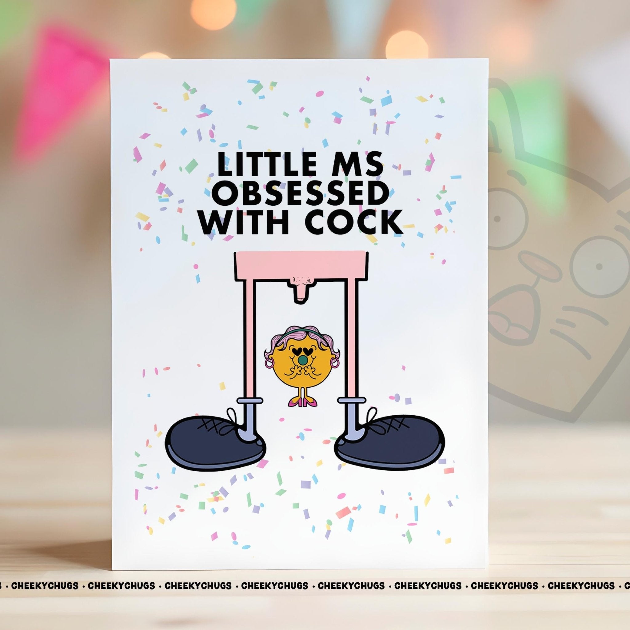 Funny Rude Birthday Card For Her Little Ms Obsessed With Cock Best Friend Work Colleagues Mates Miss Cards - CHUGS - 137 - CheekyChugs