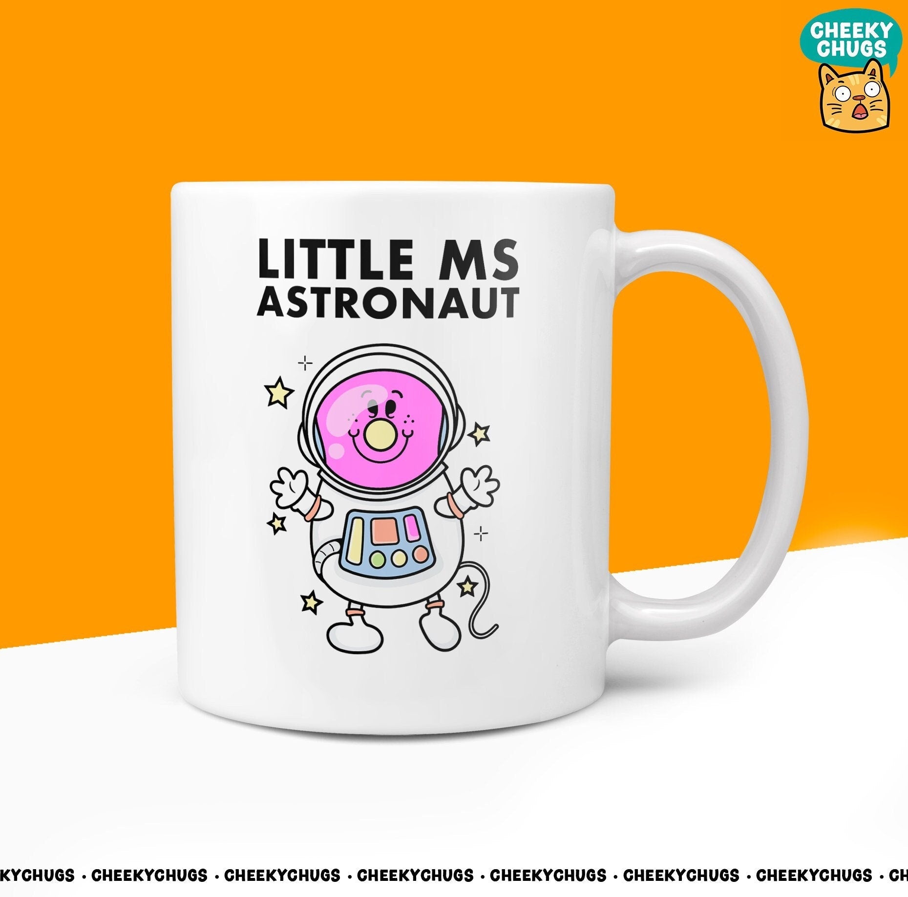 Novelty LITTLE Ms ASTRONAUT Mug Funny Women's Miss Her Gift Secret Santa Present Ceramic Novelty Birthday Christmas 10oz Coffee Cup - CheekyChugs