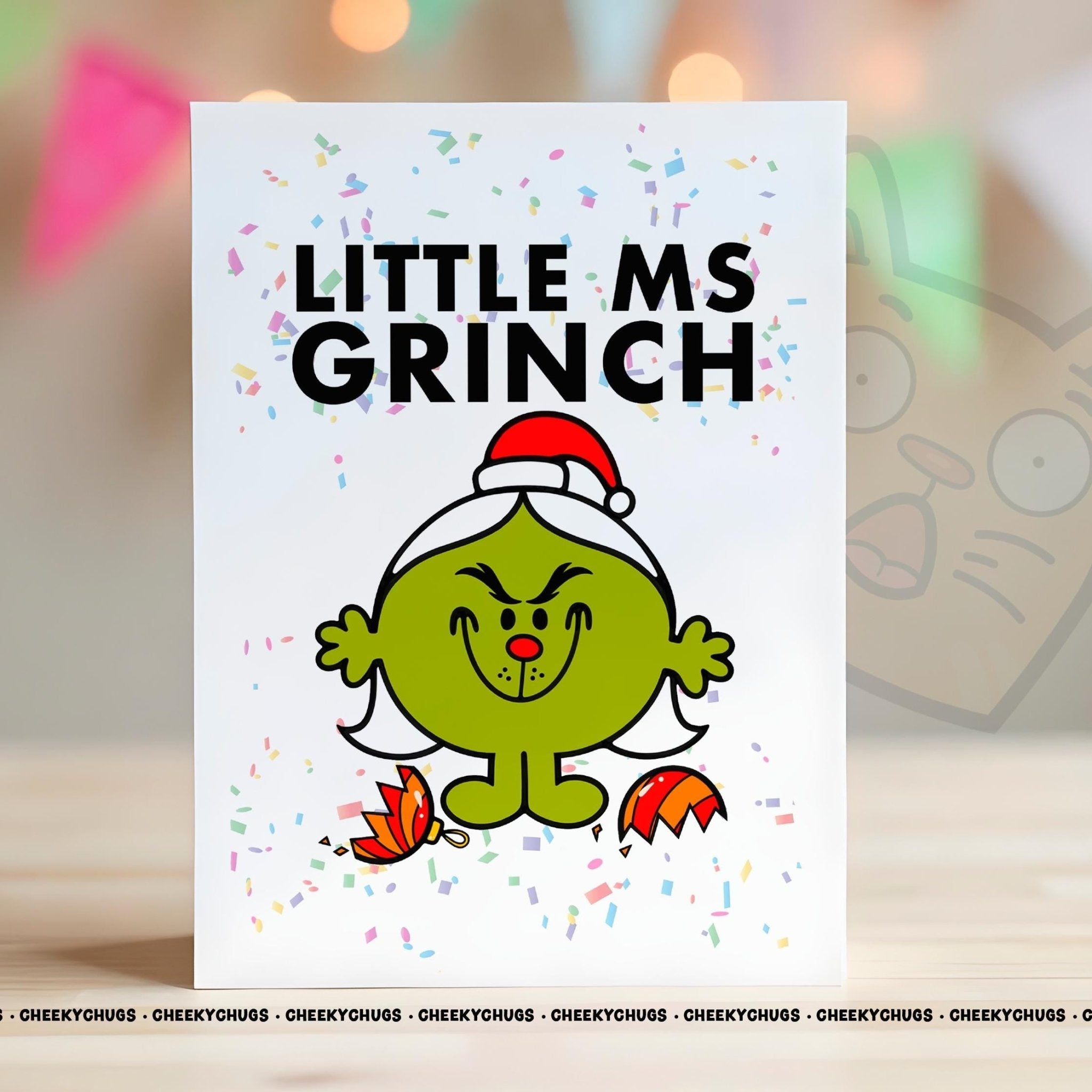 Novelty Little Ms GRINCH Greeting Christmas Card For Her Miss Friend Family Hates Christmas Secret Santa Work Office - CRD - CHUGS - 019 - CheekyChugs