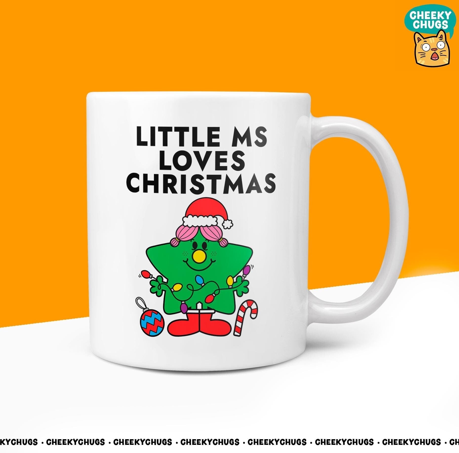 Novelty Little MS LOVES CHRISTMAS Mug Funny Women's Miss Her Gift Secret Santa Present Ceramic Parody Birthday Christmas Coffee Tea Cup - CheekyChugs