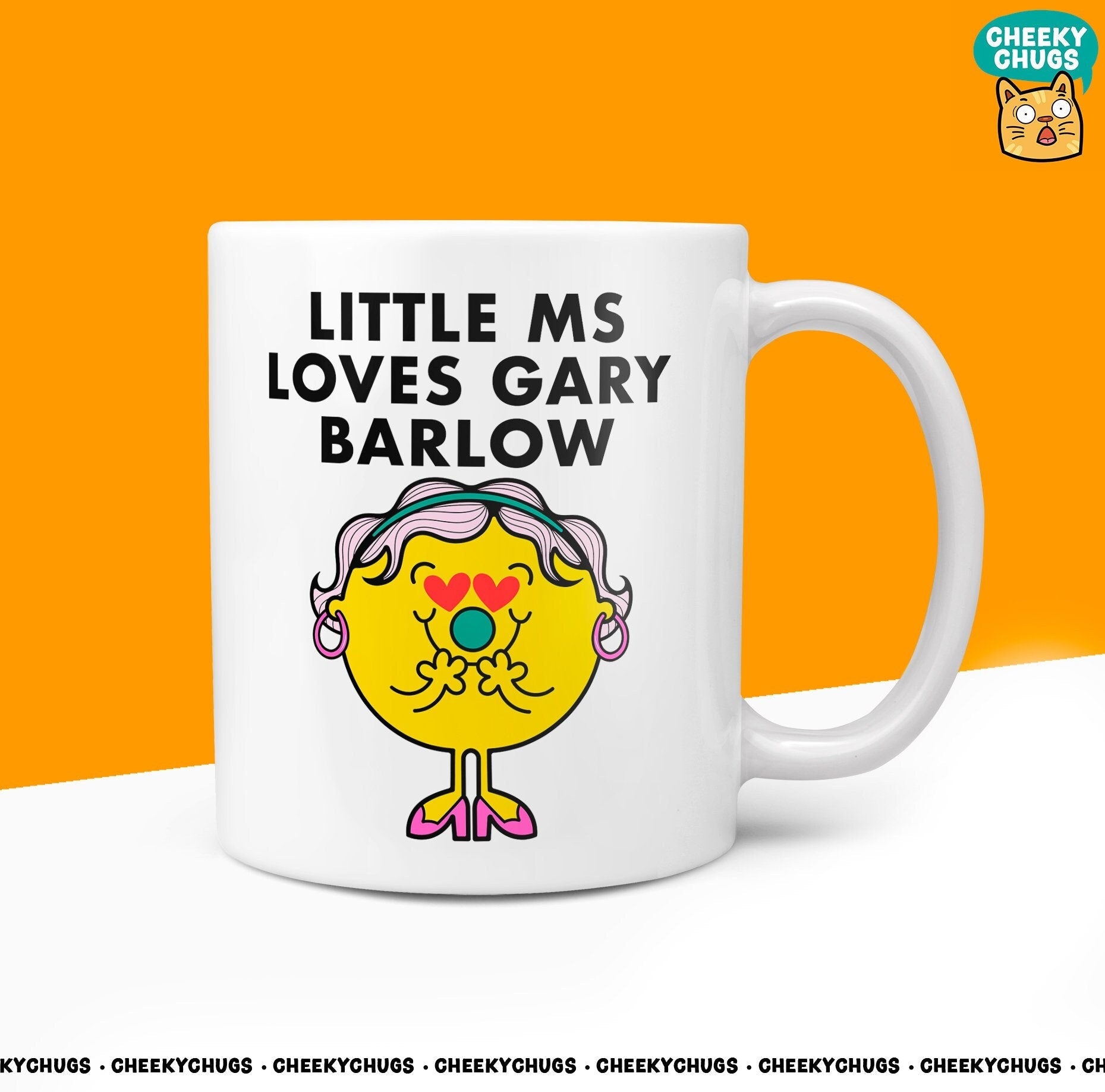 Novelty Little Ms LOVES GARY BARLOW Mug Funny Miss Women Her Gift Take That Gifts Work Girls Office Birthday Christmas 10oz Coffee Tea Cup - CheekyChugs