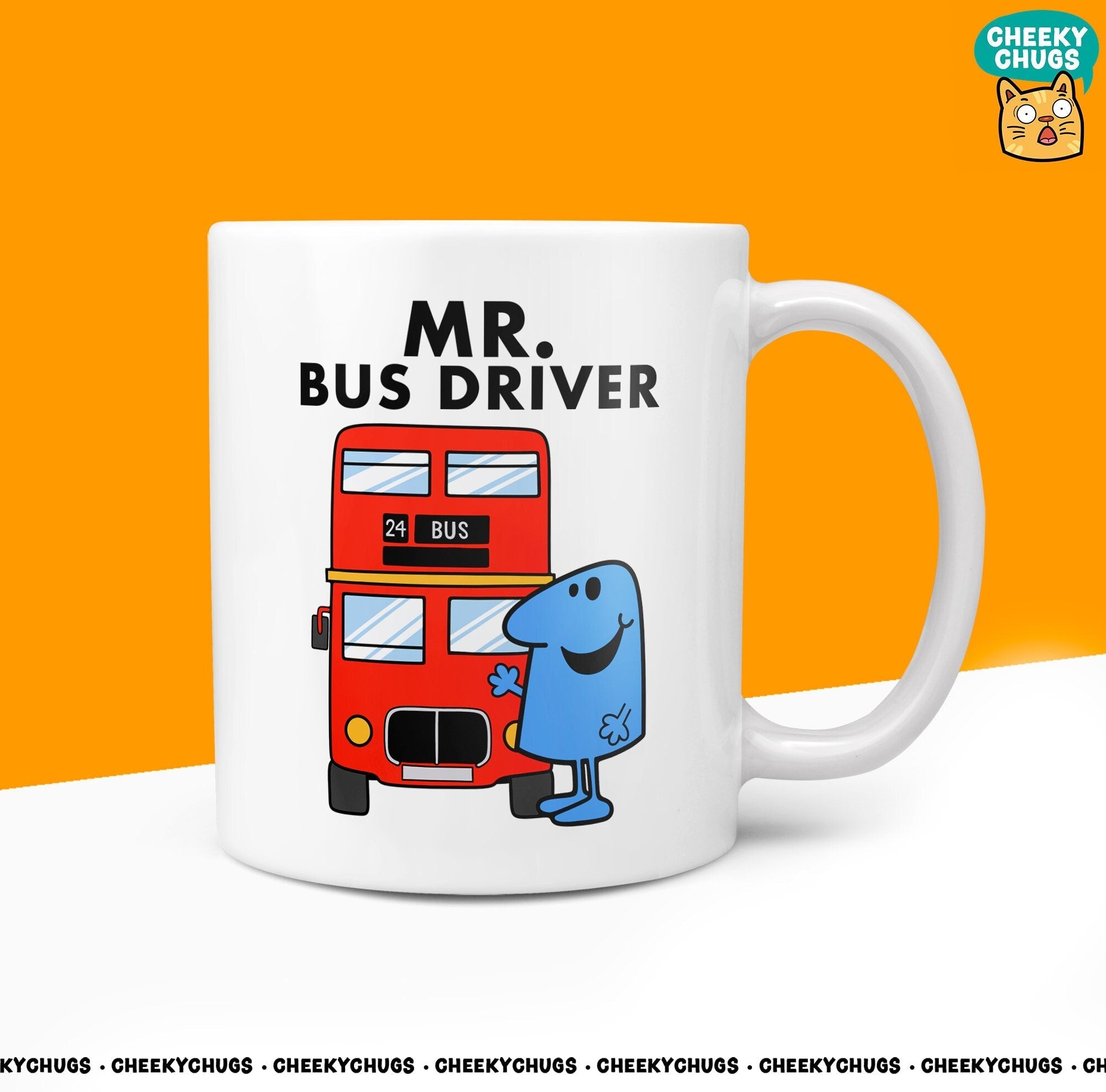 Novelty Mr BUS DRIVER Mug Funny Men Mr Him Gift Secret Santa Present Unique Ceramic Novelty Office Birthday Christmas 10oz Coffee Tea Cup - CheekyChugs