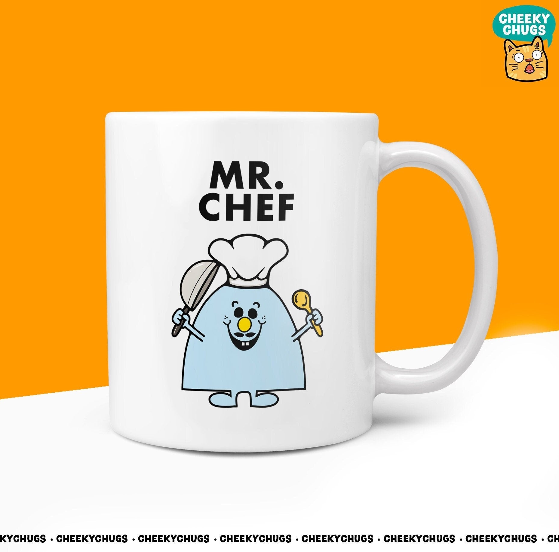 Novelty MR CHEF 10oz Coffee Mug - Gift For Him Men Male Man Kitchen Secret Santa Gifts Birthday Christmas Present - CheekyChugs