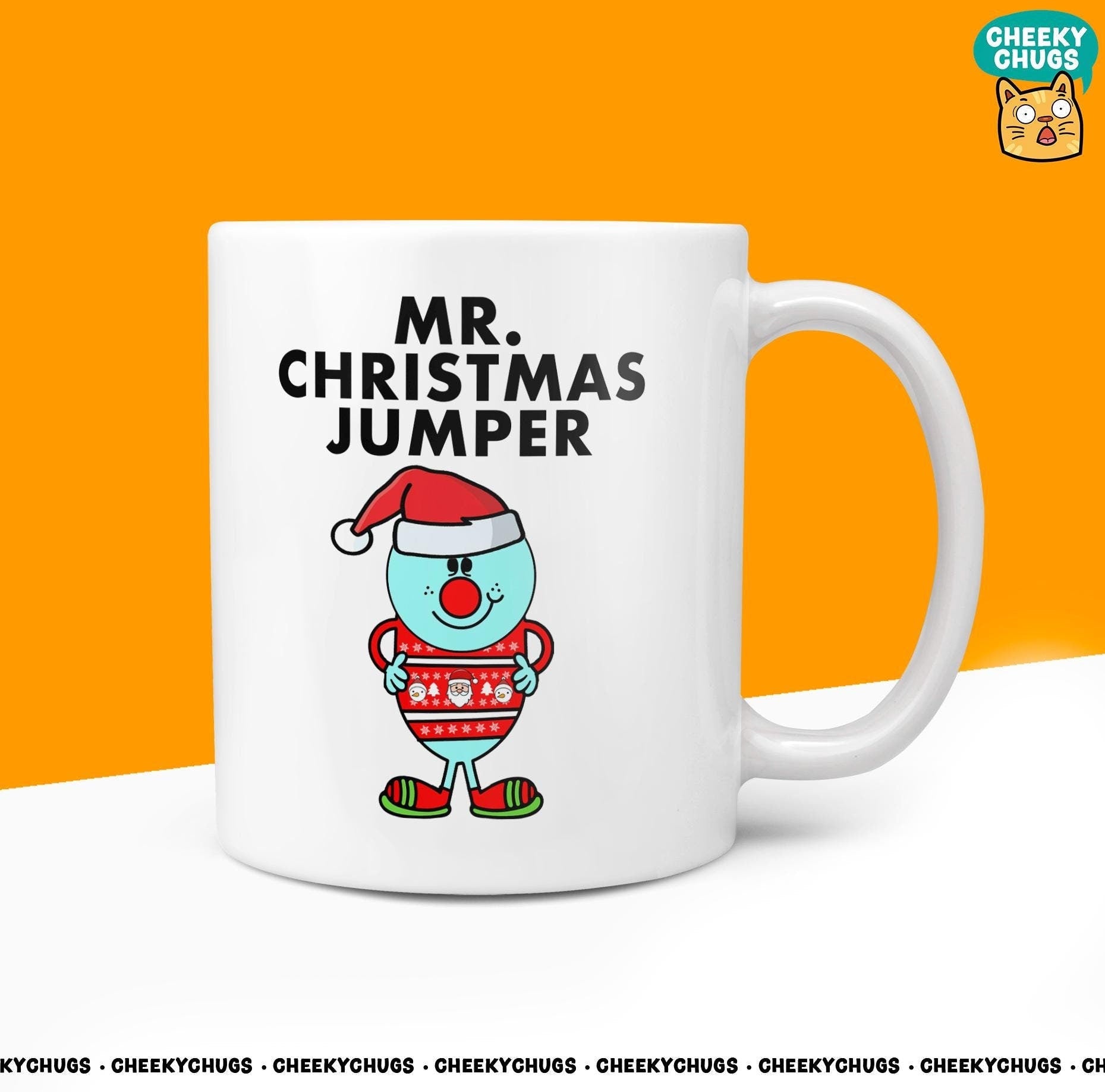 Novelty MR CHRISTMAS JUMPER Mug Funny Men Mr Him Gift Secret Santa Present Unique Ceramic Novelty Office Christmas 10oz Coffee Tea Cup - CheekyChugs