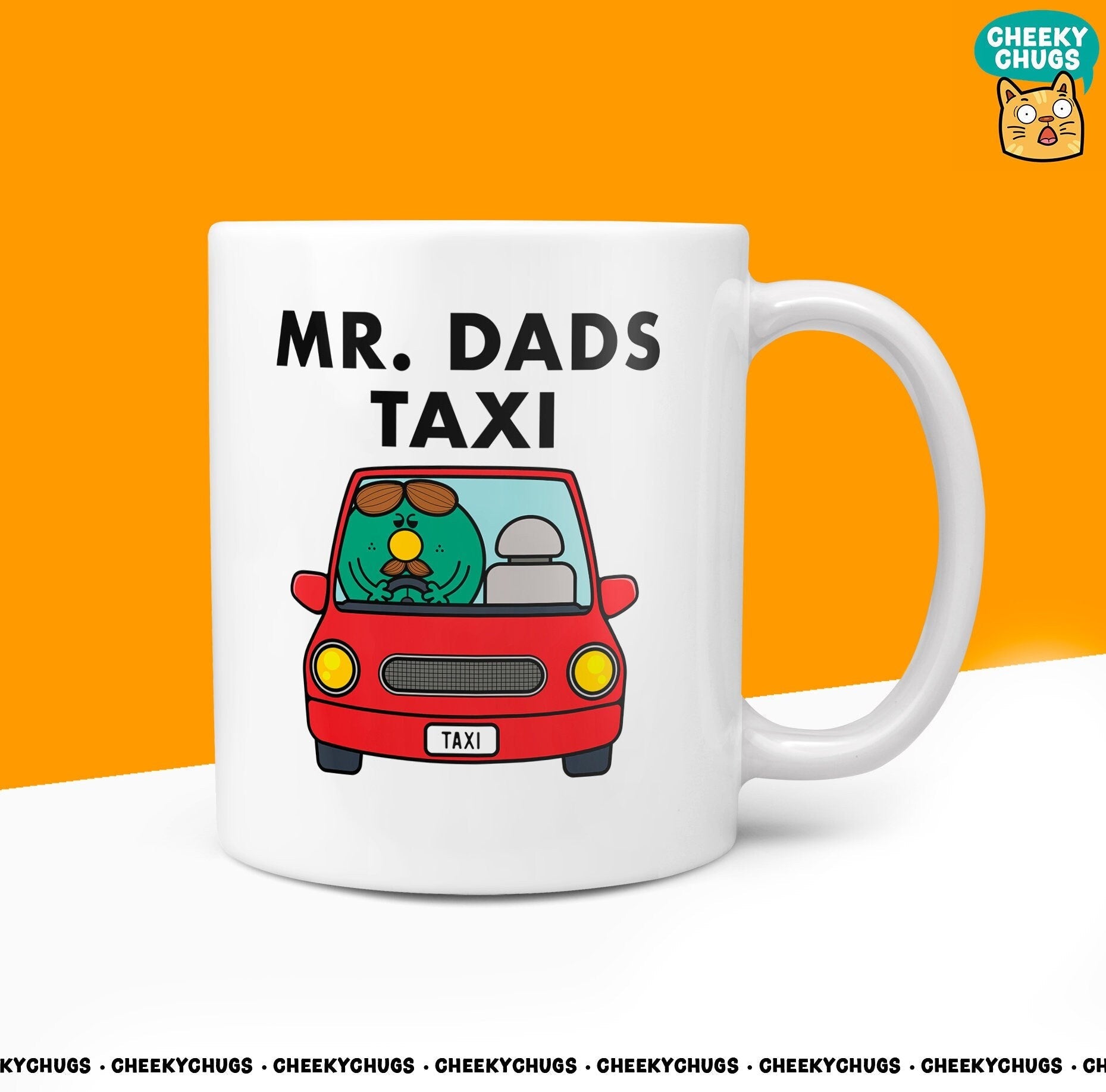 Novelty MR DADS TAXI Mug Funny Men Male Man Gift Secret Santa Present Ceramic Novelty Office Birthday Christmas 10oz Coffee Tea Cup - CheekyChugs