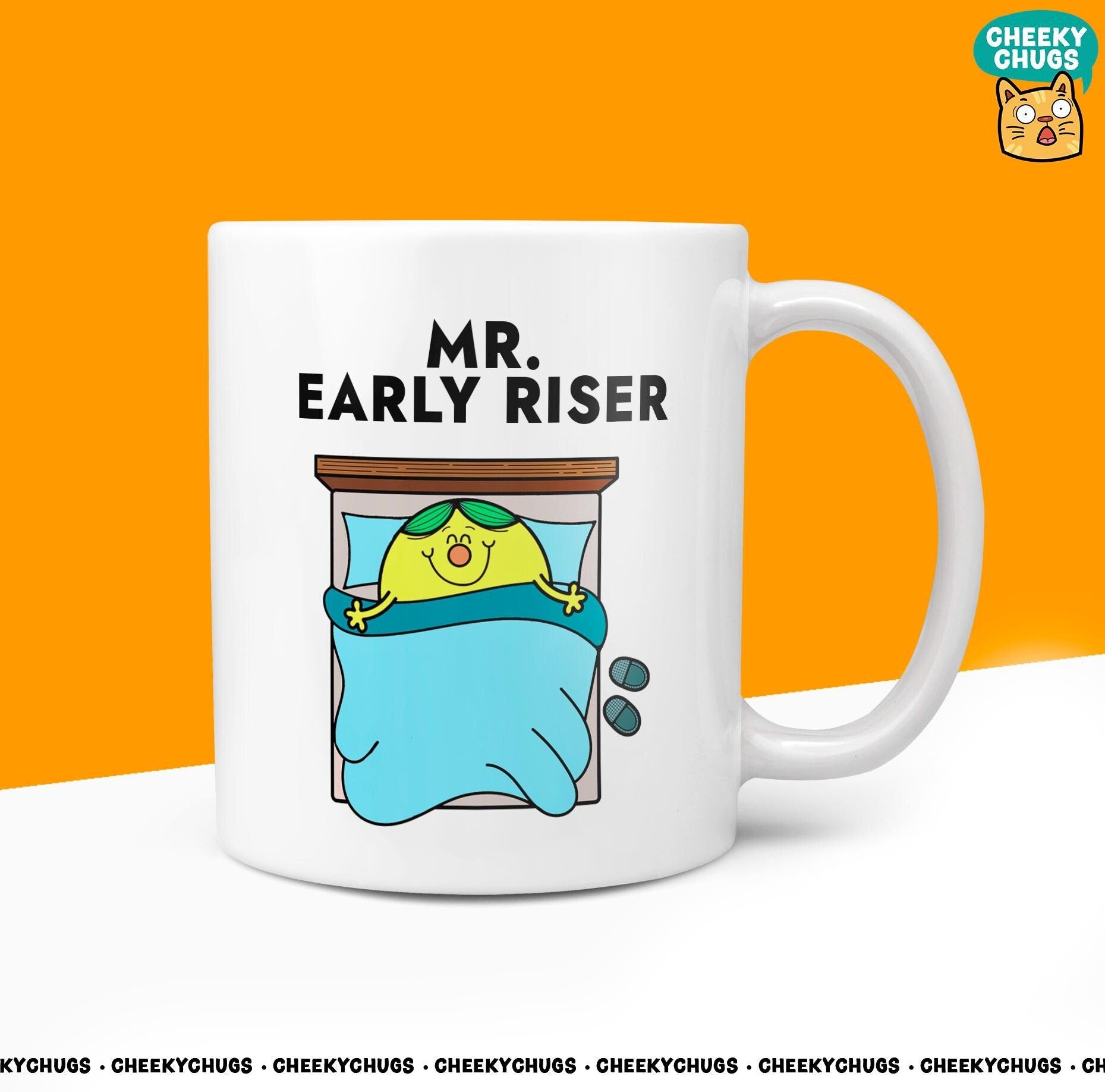Novelty MR EARLY RISER Mug Funny Men Mr Him Gift Secret Santa Present Unique Ceramic Novelty Office Birthday Christmas Coffee Tea Cup - CheekyChugs