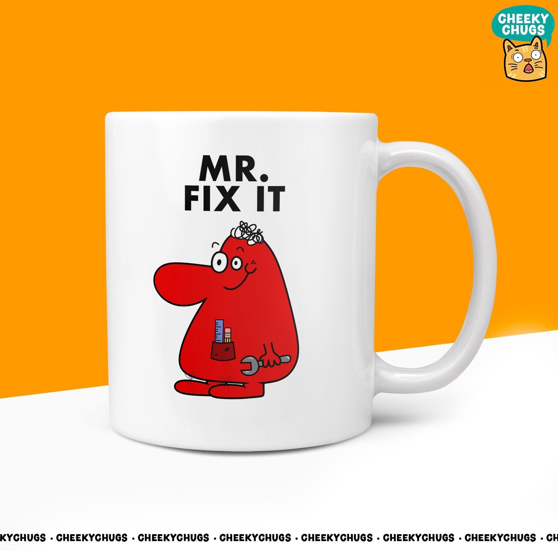 Novelty Mr FIX IT Mug Funny Men Mr Him Gift Secret Santa Present Unique Ceramic Novelty Office Birthday Christmas 10oz Coffee Tea Cup - CheekyChugs