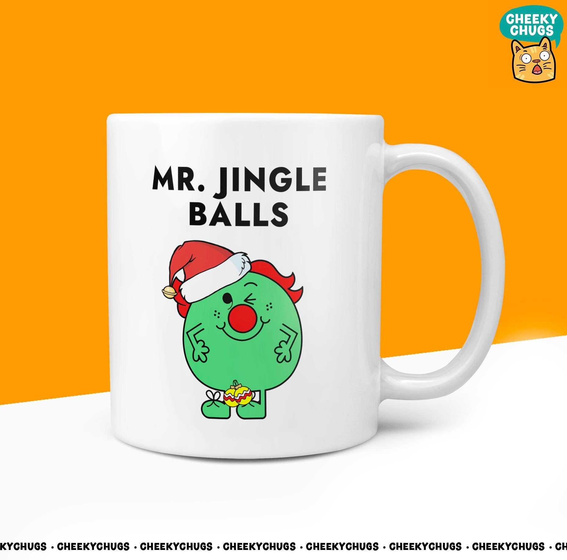 Novelty MR JINGLE BALLS 10oz Coffee Mug For Him Men Man Dad Friend Boyfriend Office Secret Santa Christmas Ideas Work Colleagues Funny Mugs - CheekyChugs
