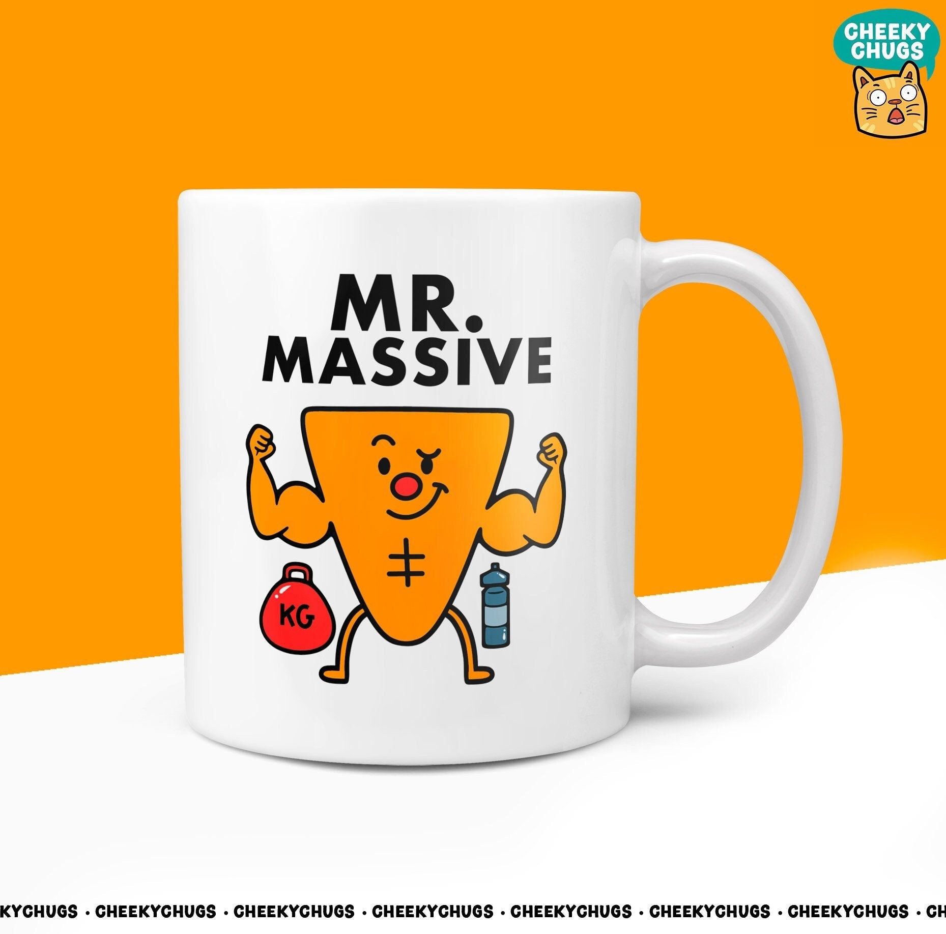 Novelty MR MASSIVE 10oz Coffee Mug - Ideal Gym Enthusiast Gift for Men, Bodybuilding Theme, Durable Weightlifting for Men Him Design Big Guy - CheekyChugs