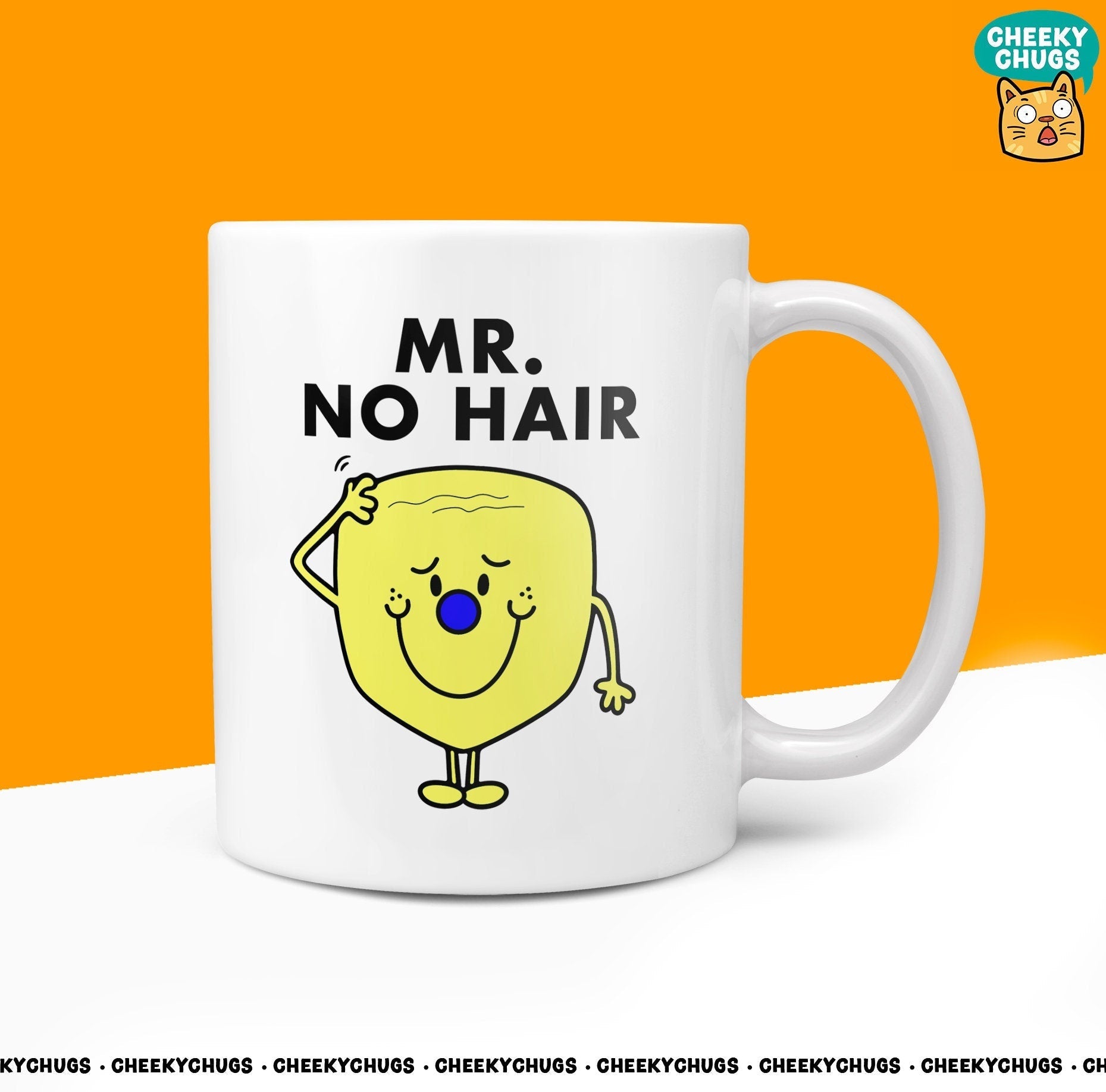 Novelty Mr NO HAIR 10oz Coffee Mug - Funny Men Male Cup For Secret Santa Christmas Birthday Dad Husband Friend Office Coffee Mug - CheekyChugs