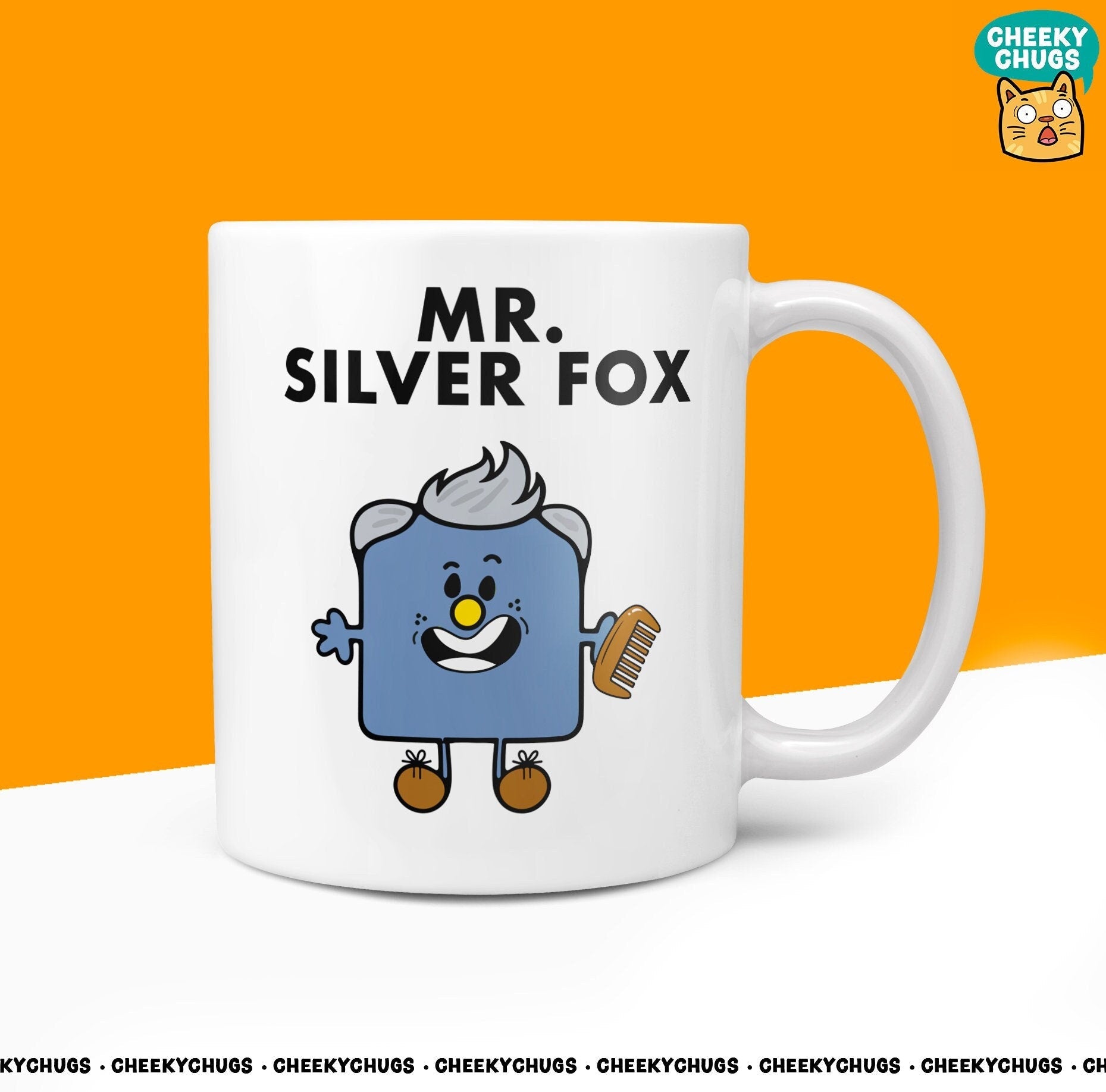 Novelty MR SILVER FOX Mug Funny Men Mr Him Gift Secret Santa Present Unique Penis Ceramic Novelty Office Birthday Christmas 10oz CoffeeCup - CheekyChugs