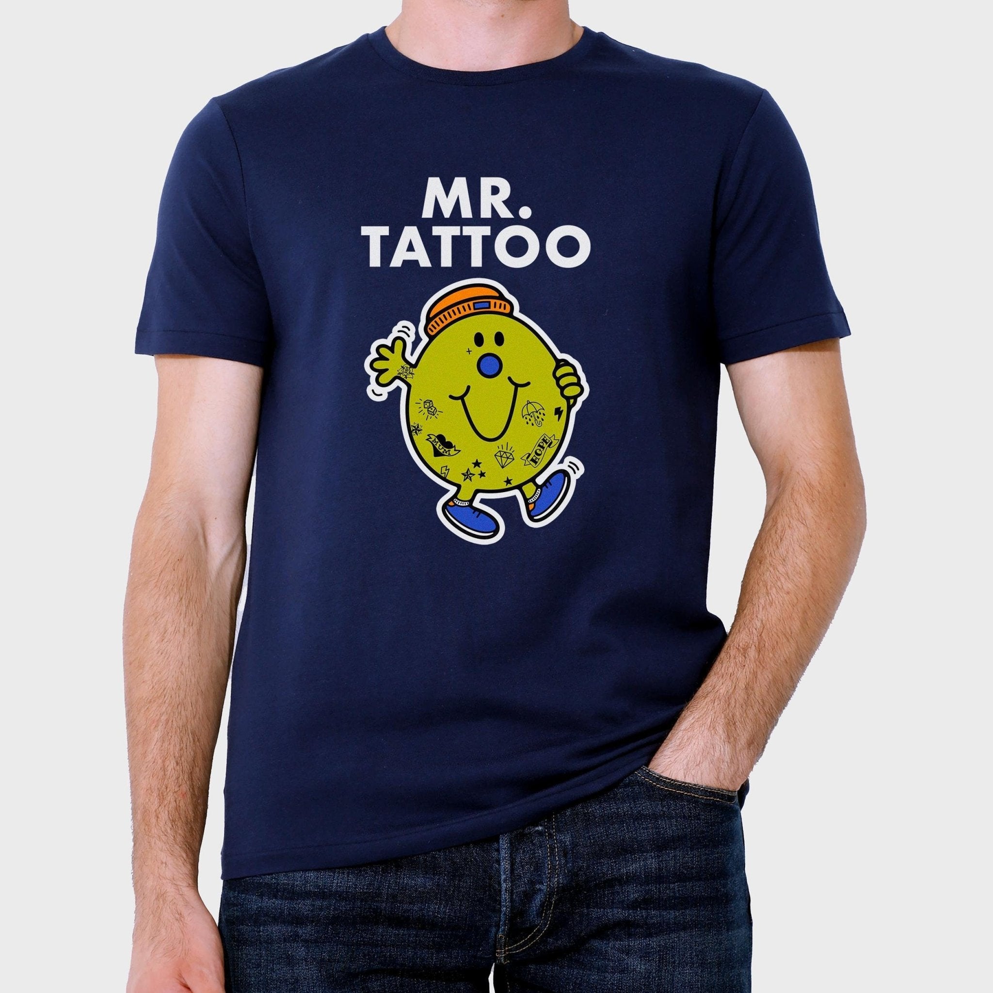 Novelty MR TATTOO T-Shirt Tee Funny Gift Unisex Mens Gifts Secret Santa Present Men Him T Shirt Dad Birthday Christmas S, M, L, XL Sizing - CheekyChugs