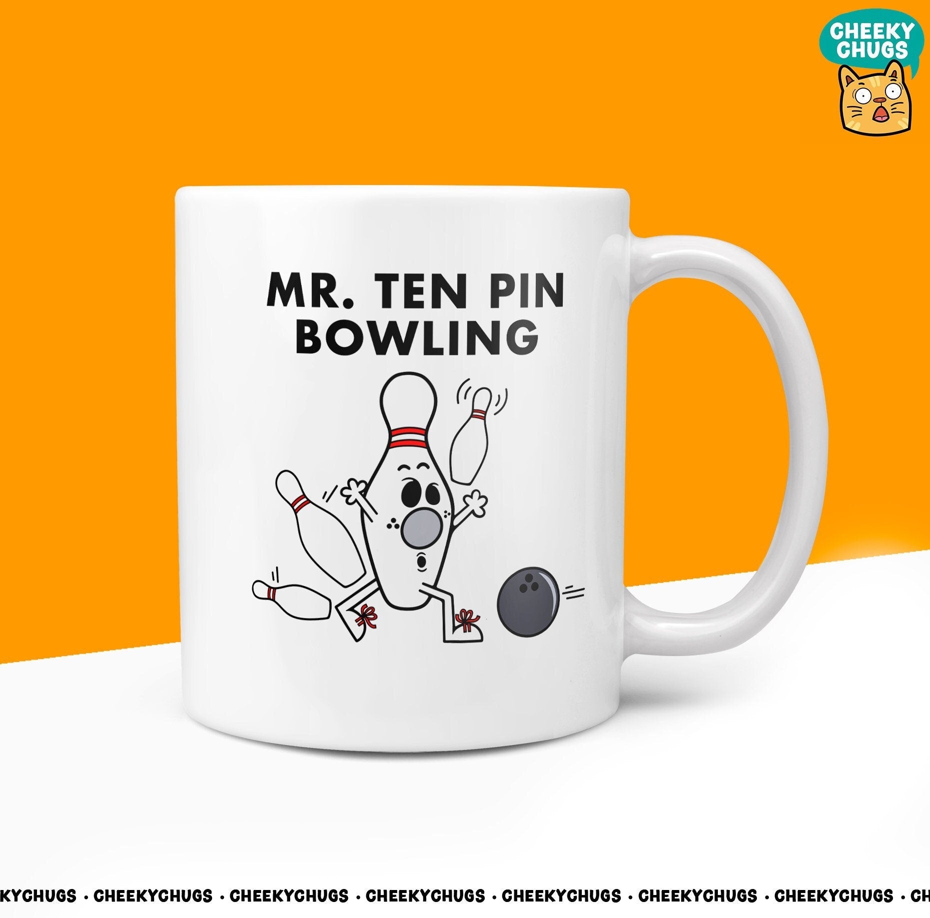 Novelty Mr TEN PIN BOWLING 10oz Coffee Mug - Funny Men Male Cup For Bowling Team Christmas Birthday Friend Office Coffee Mug - CheekyChugs