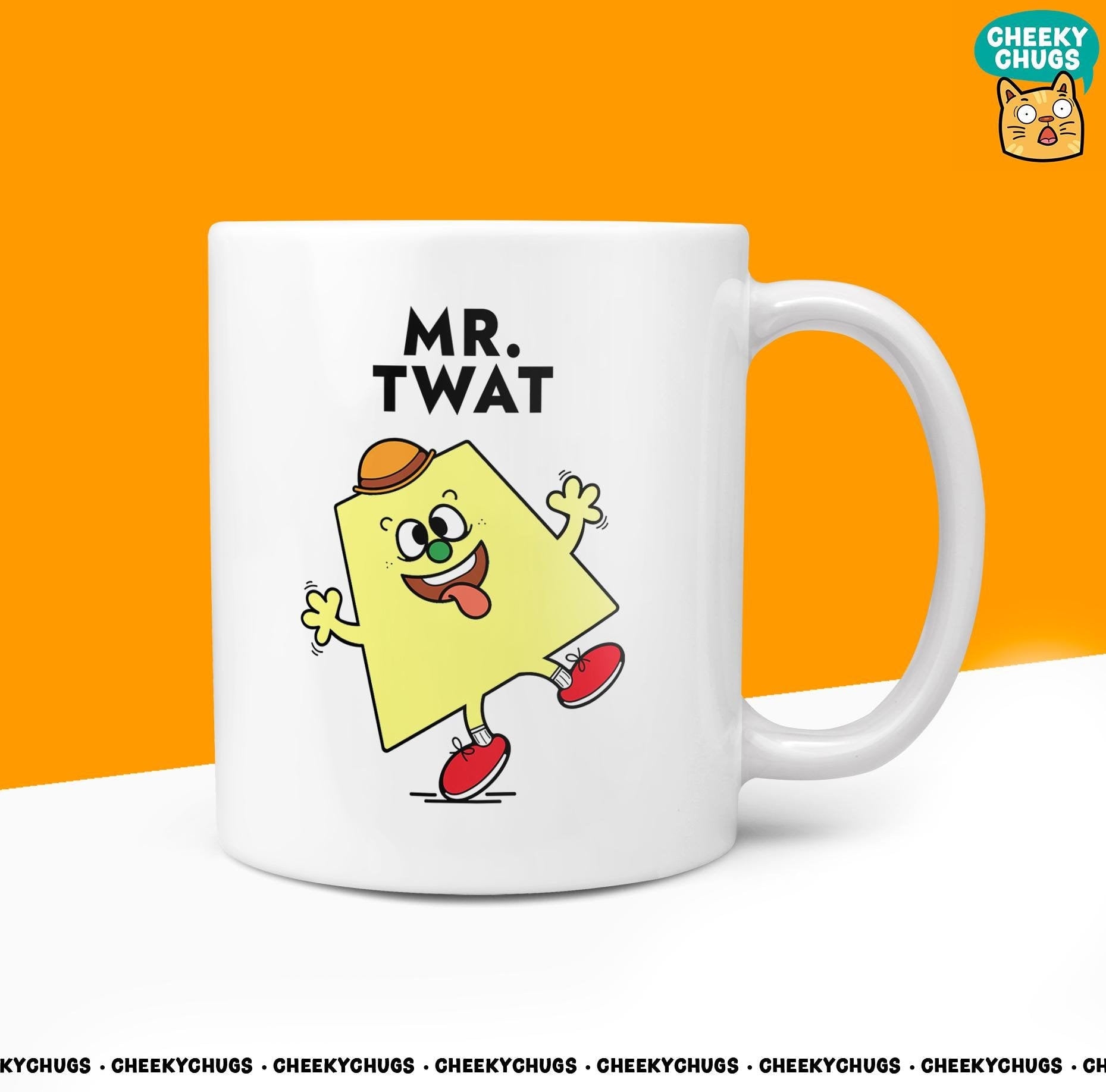 Novelty MR TWAT Mug Funny Men Mr Him Gift Secret Santa Present Unique Ceramic Novelty Office Birthday Christmas Coffee Tea Cup - CheekyChugs
