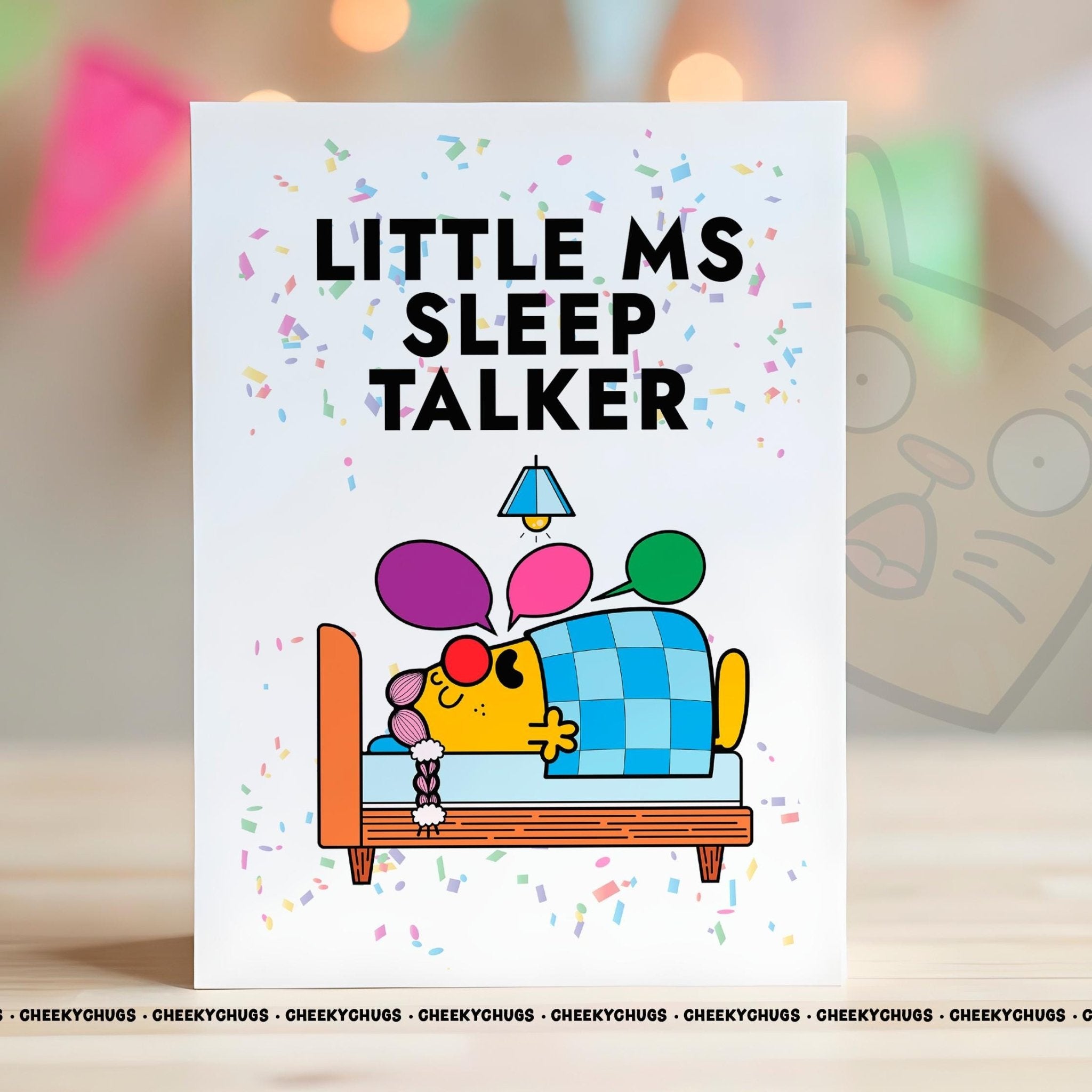 Sleep Talker Card For Her Ideas Women's Miss Snoring Night Little Ms SLEEP TALKER Cards Wife Girlfriend Bride Birthday - CHUGS - 0157 - CheekyChugs