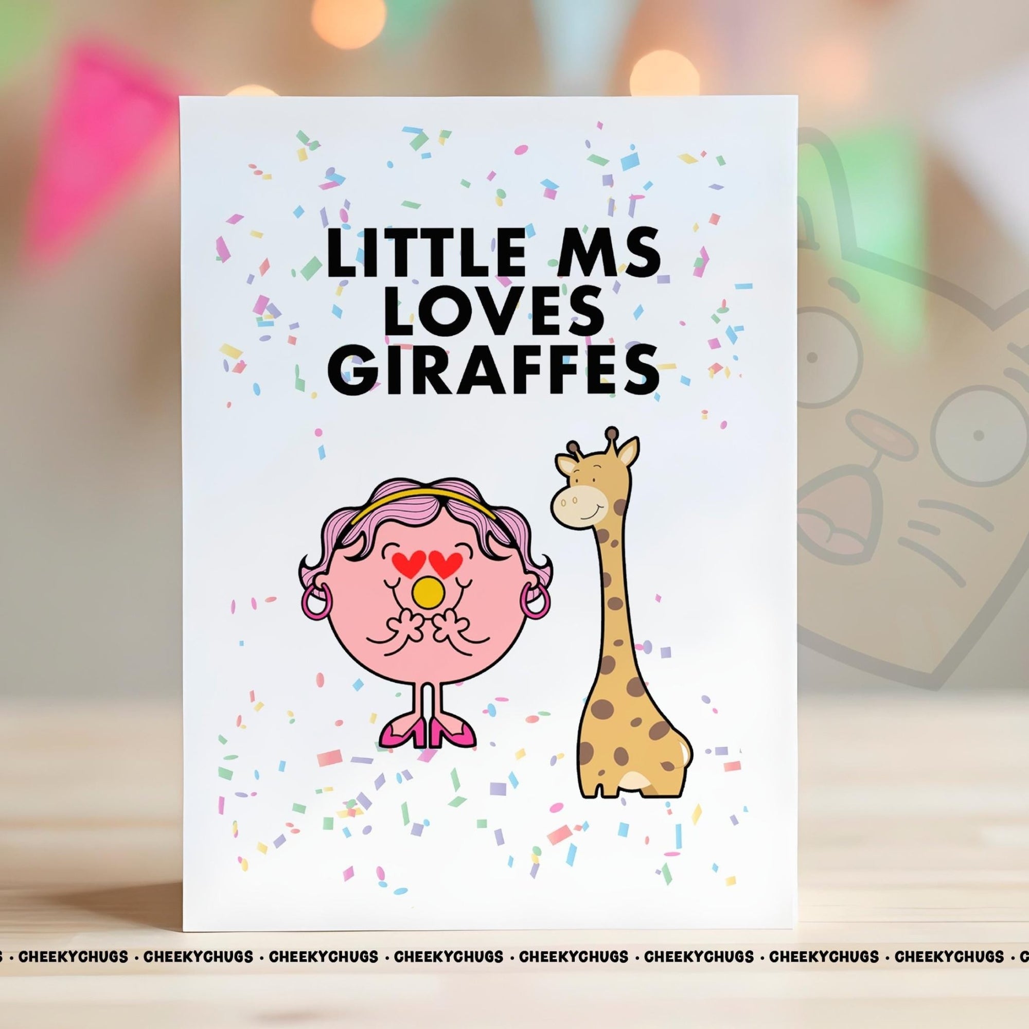 Birthday Card Novelty Little Ms LOVES GIRAFFES Greeting Card For Her Miss Female Mum Friend Bestie 18th 21st 30th 40th 50th 60th - CHUGS - 129 - CheekyChugs