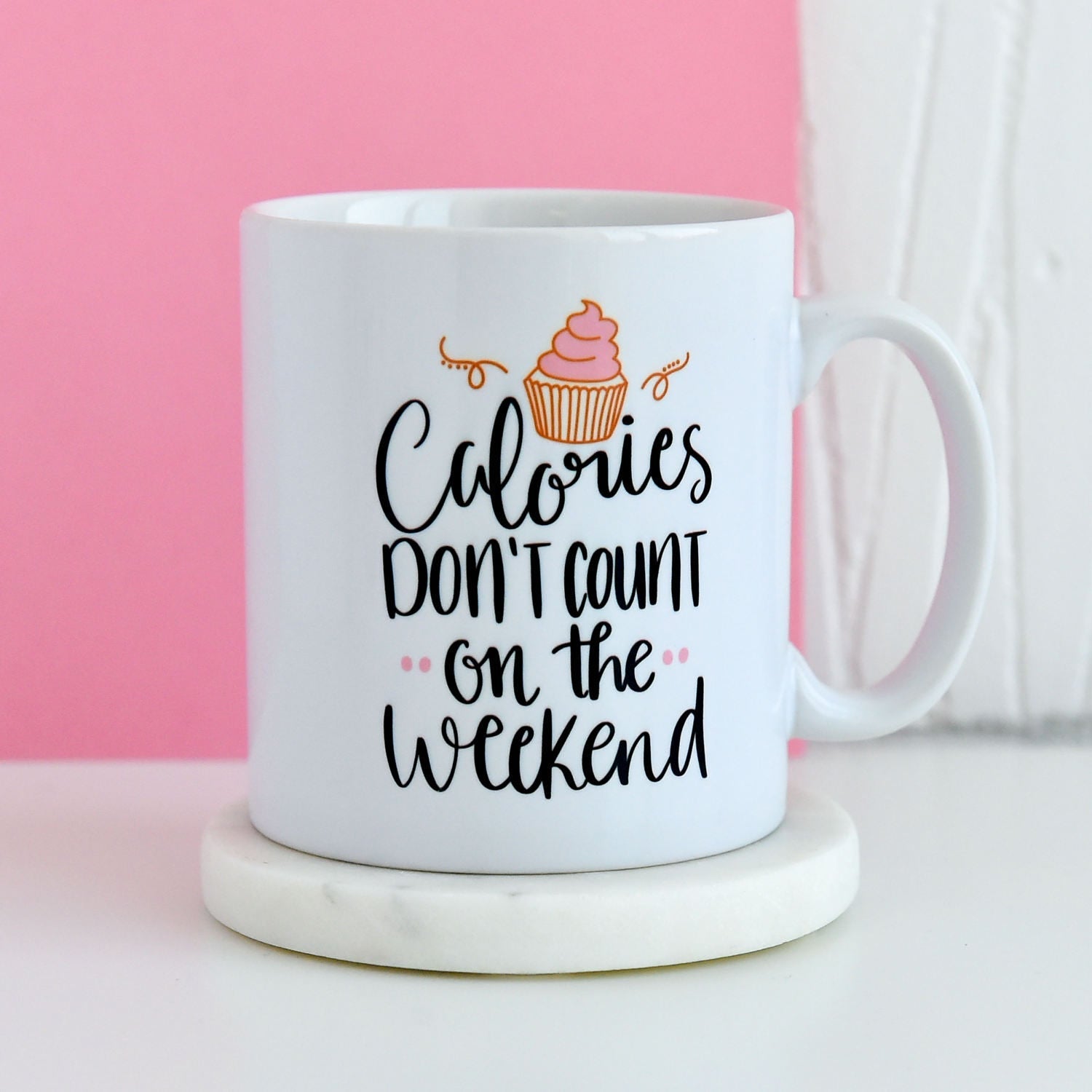 Calories Don't Count On The Weekend Mug | Inspirational Quote Mug, Gifts For Him, Unique Mug, Food Eating, Gift Present Mugs, Gifts For Her - CheekyChugs