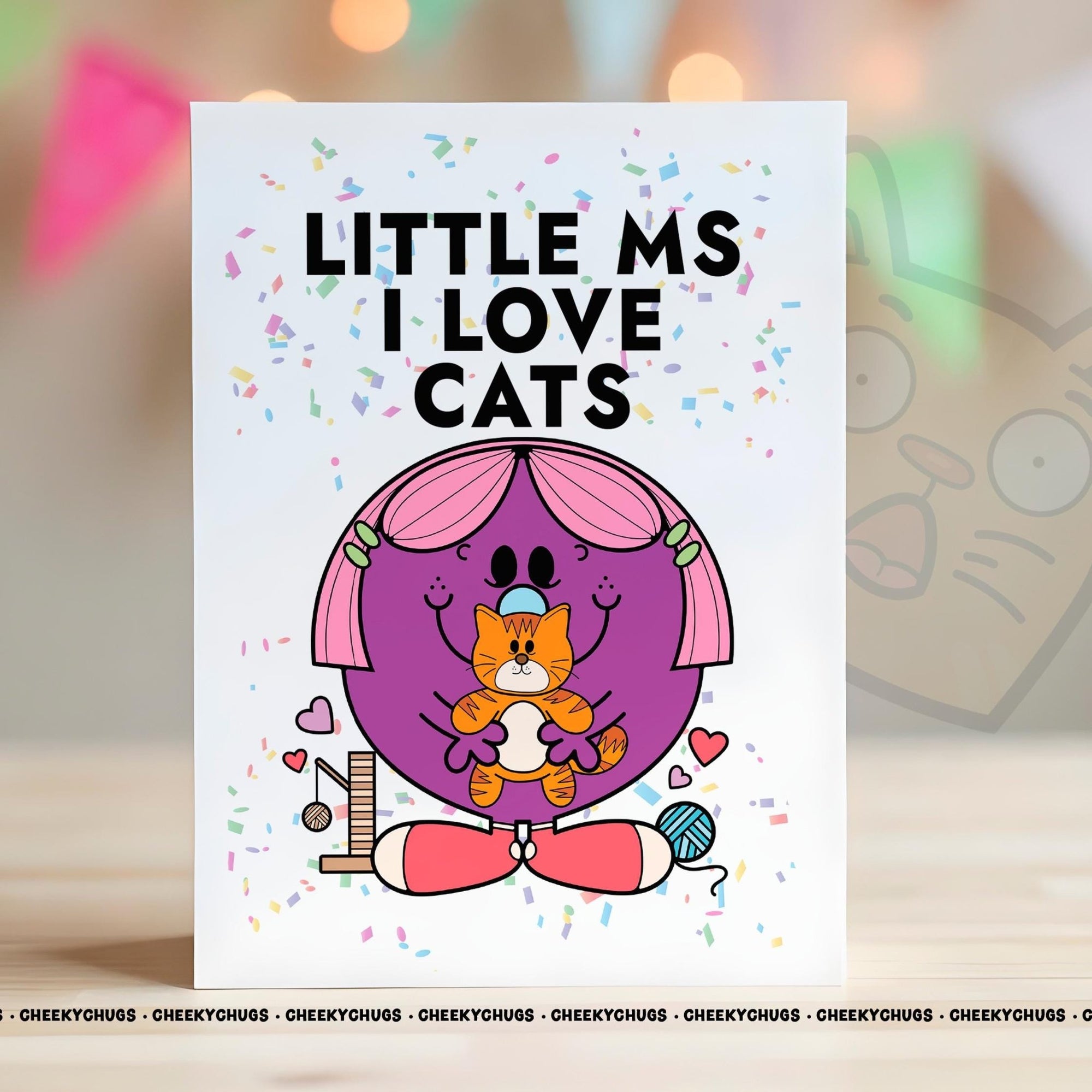 Cat Lover Owner Card For Her Ideas Women's Miss Feline Little Ms LOVES CATS Cards Birthday Valentines Christmas Card For Friend - CHUGS - 0154 - CheekyChugs