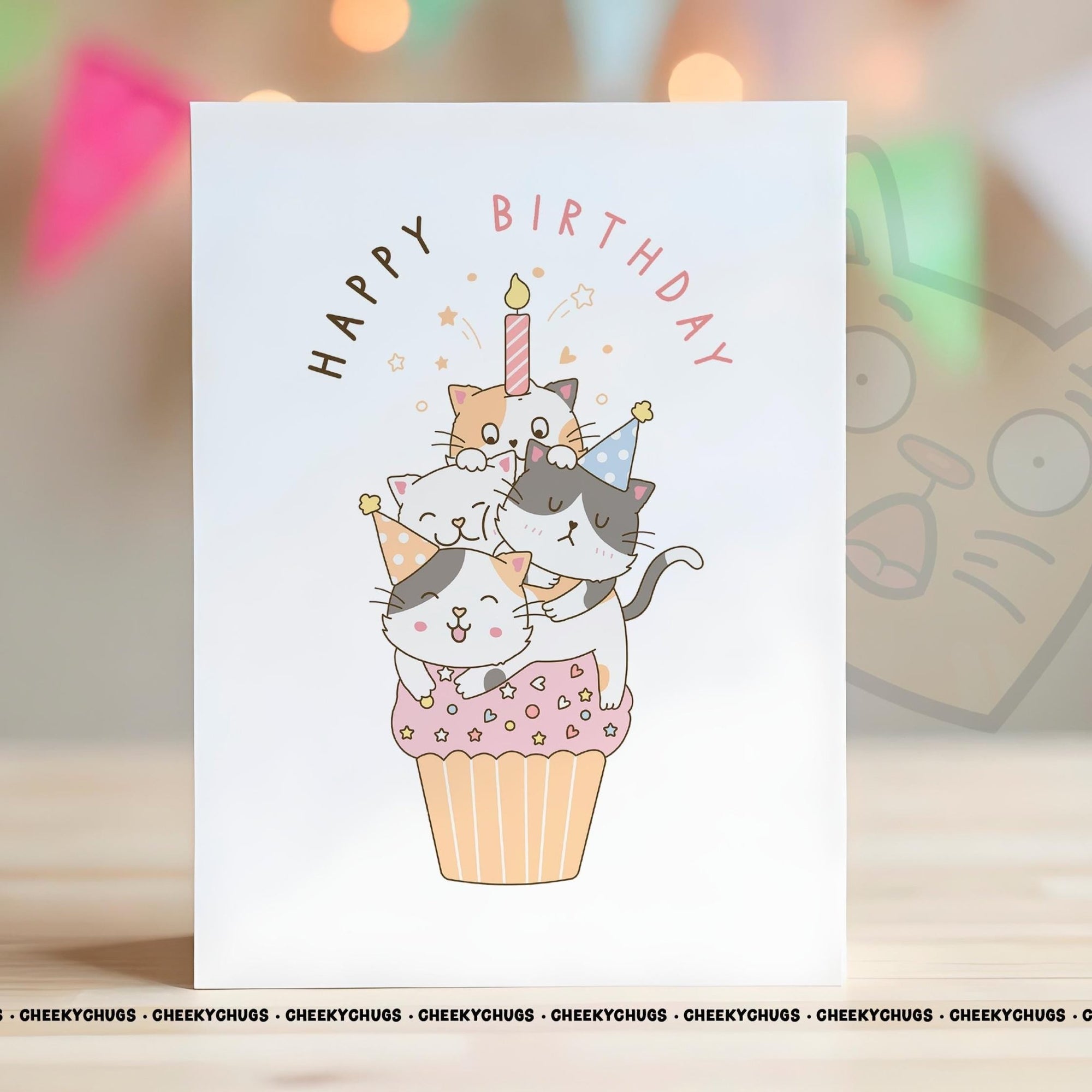 Cute Cats Themed Birthday Card - Birthday Card for Cat Lover - Cat Themed Birthday Card For Him Her - Cats Birthday Greetings Card 0205 - CheekyChugs