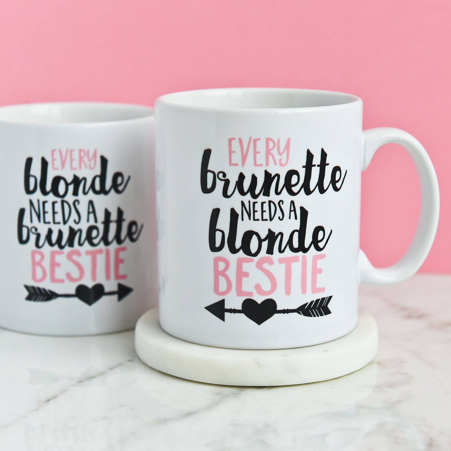 Every Brunette Needs A Blonde Bestie Mug | Best Friends Blonde Brunette Gift For Girls | Present Coffee Gifts Mugs - CheekyChugs