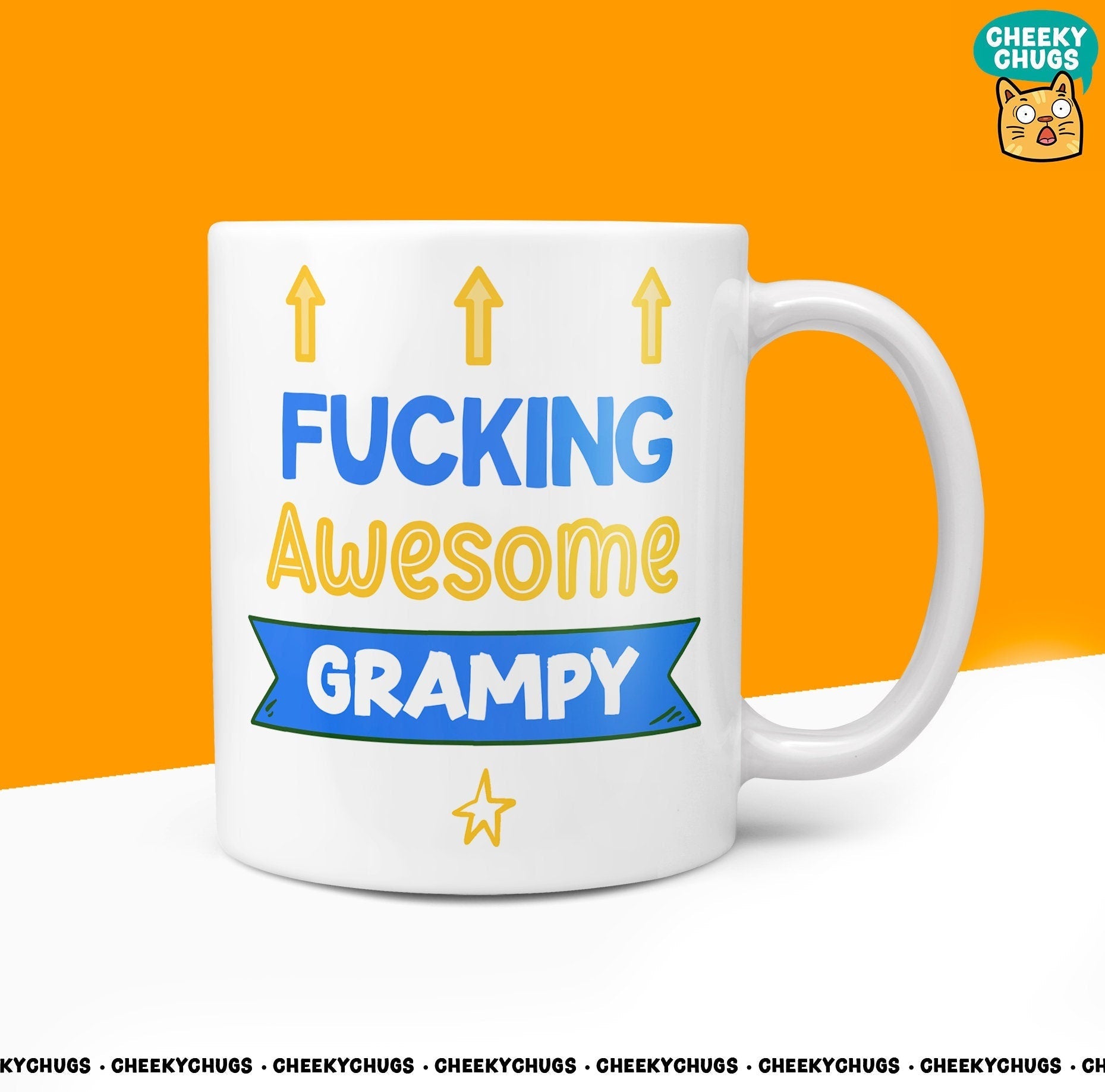 Funny Gifts For GRAMPY - Fucking Awesome GRAMPY Gift Ideas For Him Grandad Grandpa Father Swearing Office Novelty 10oz Coffee Tea Mug - CheekyChugs