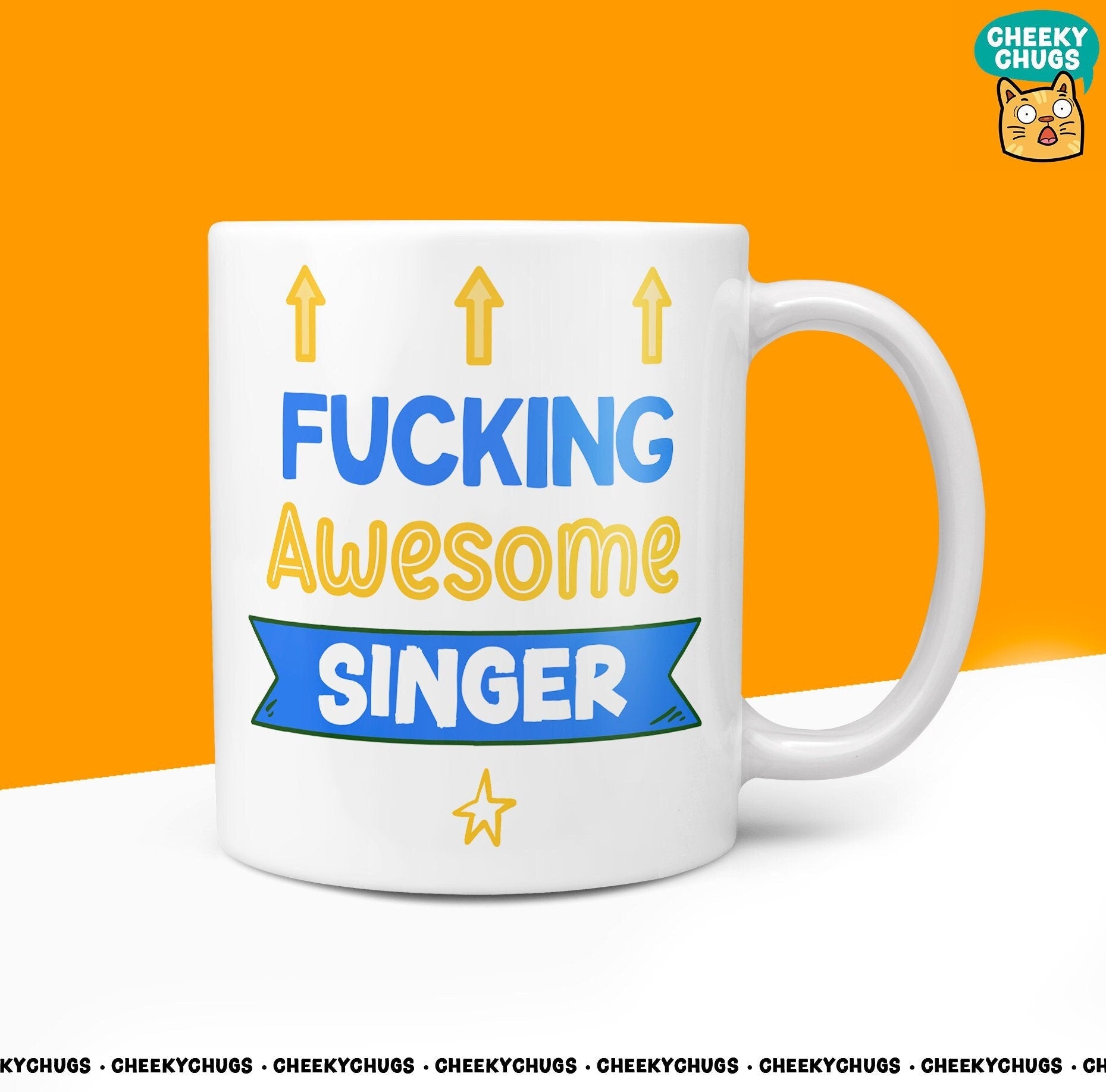 Funny Gifts For SINGER - Fucking Awesome SINGER Gift Ideas For Him Her Singing Sing Thank You Swearing Office Novelty 10oz Coffee Tea Mug - CheekyChugs