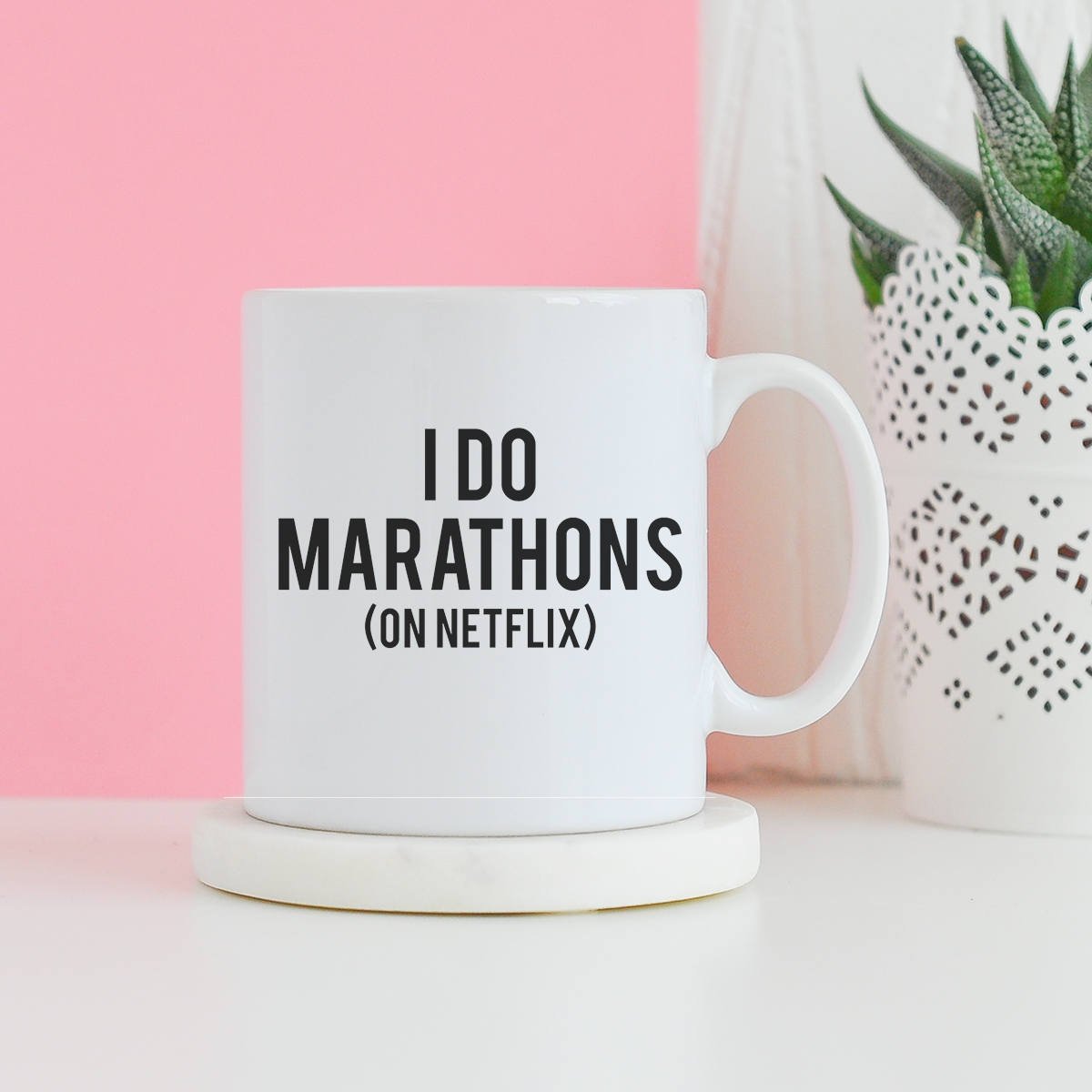 I Do Marathons On Netflix Mug - Funny mug, Gifts for him, Novelty mug, Unique mug, Netflix running marathons gifts, Gifts for her mugs - CheekyChugs