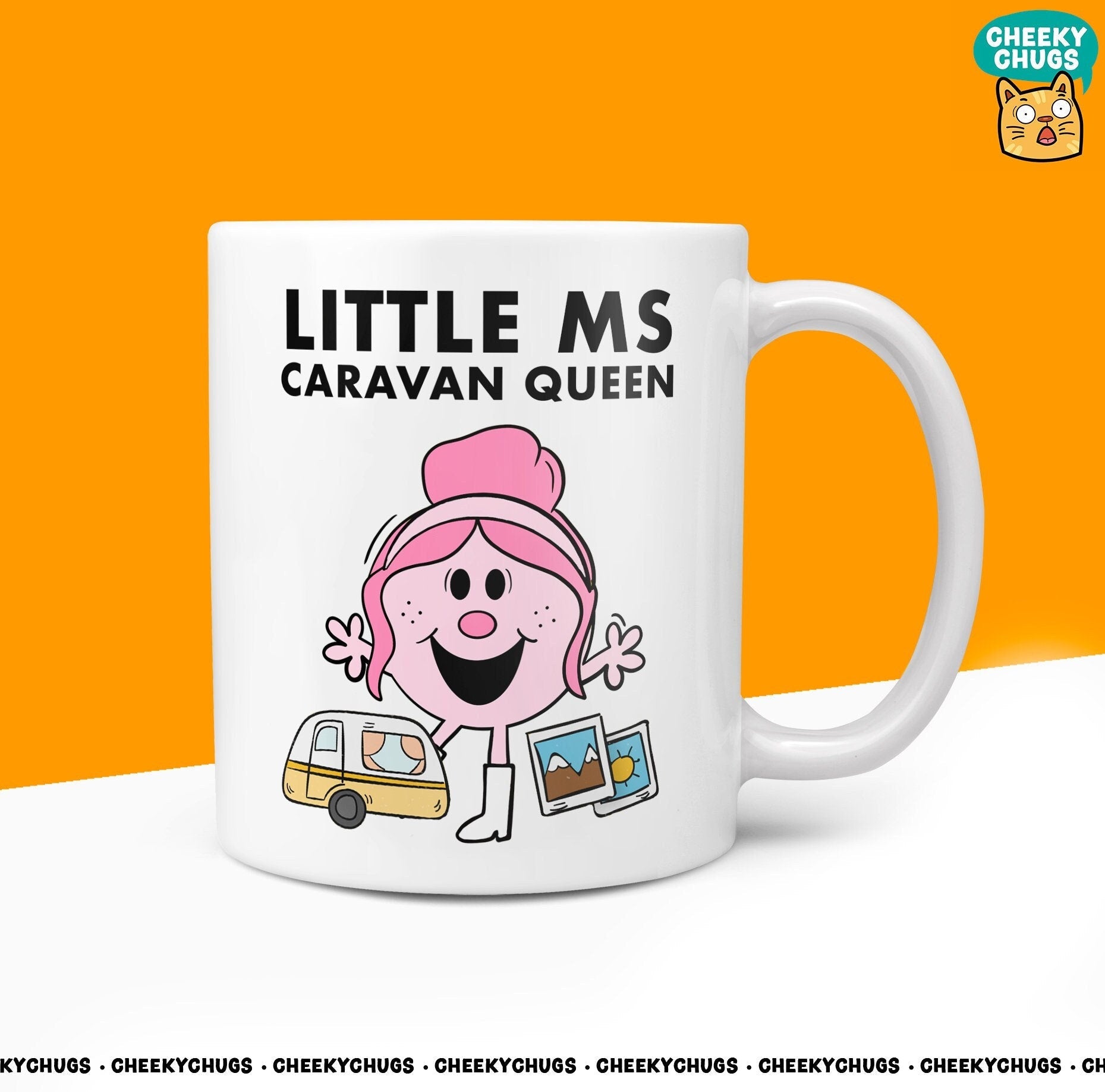 Little MS CARAVAN QUEEN Friend Office Bestie Birthday Christmas Gift For Miss Her Novelty Mr Men Gifts 10oz Coffee Tea Mug - CheekyChugs