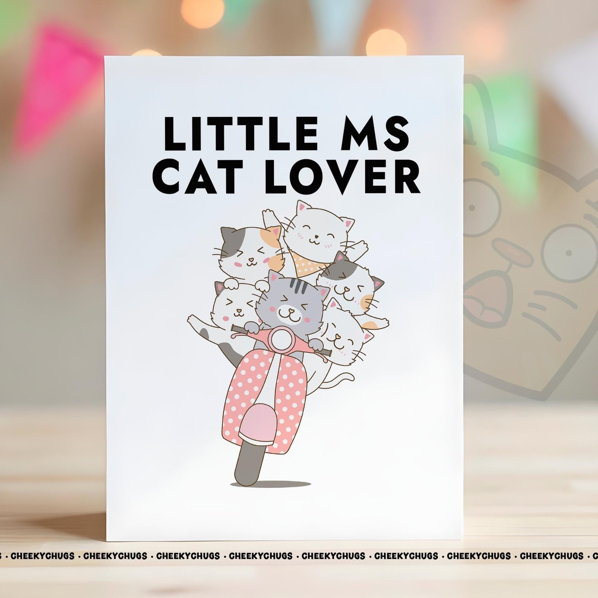 Little Ms Cat Lover Cats Themed Birthday Card - Birthday Card for Cats - Cat Themed Birthday Card For Her Cats Birthday Greetings Card 0206 - CheekyChugs
