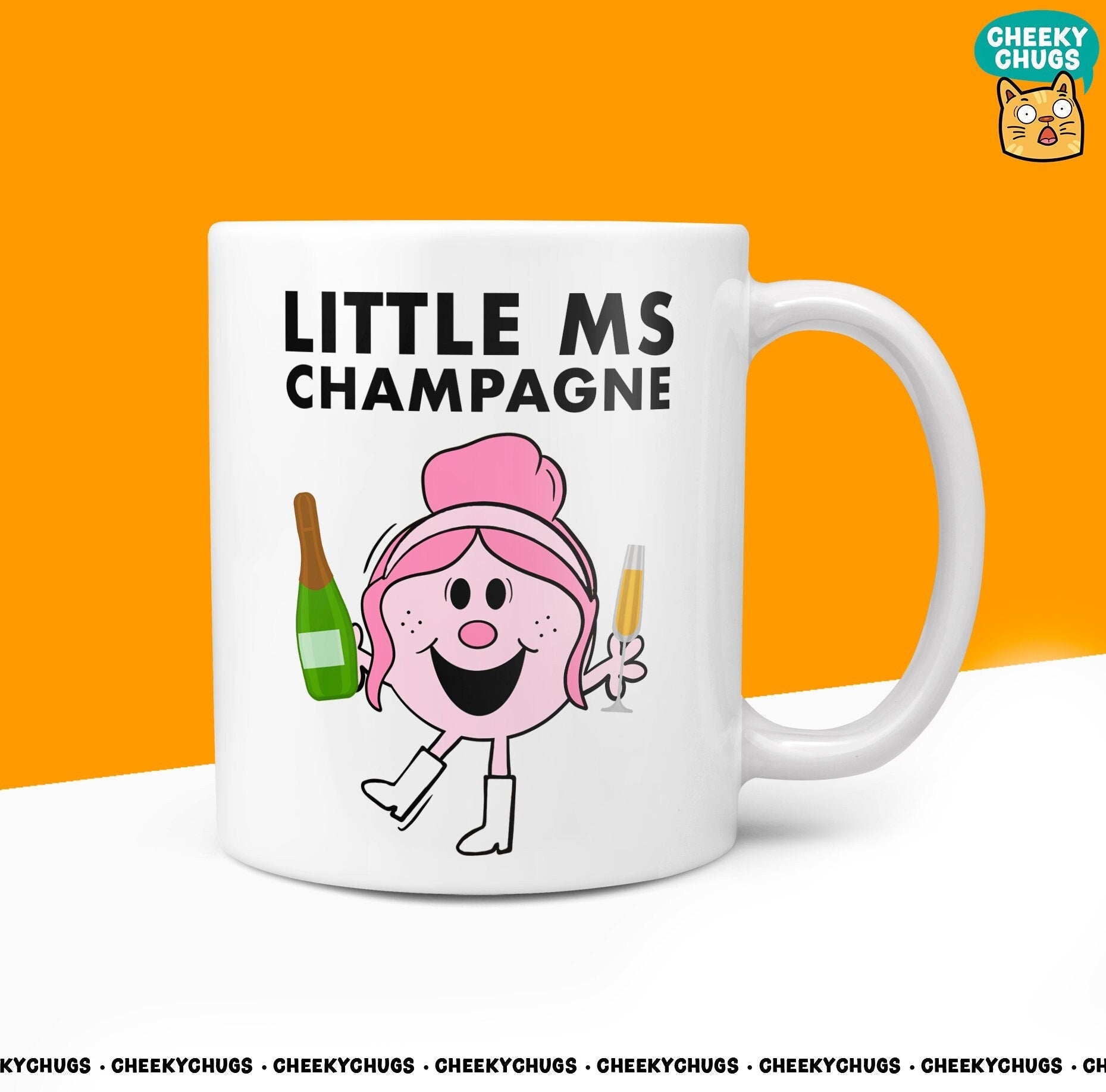Little MS CHAMPAGNE Drinker Friend Office Bestie Birthday Christmas Gift For Miss Her Novelty Gifts 10oz Coffee Tea Mug - CheekyChugs