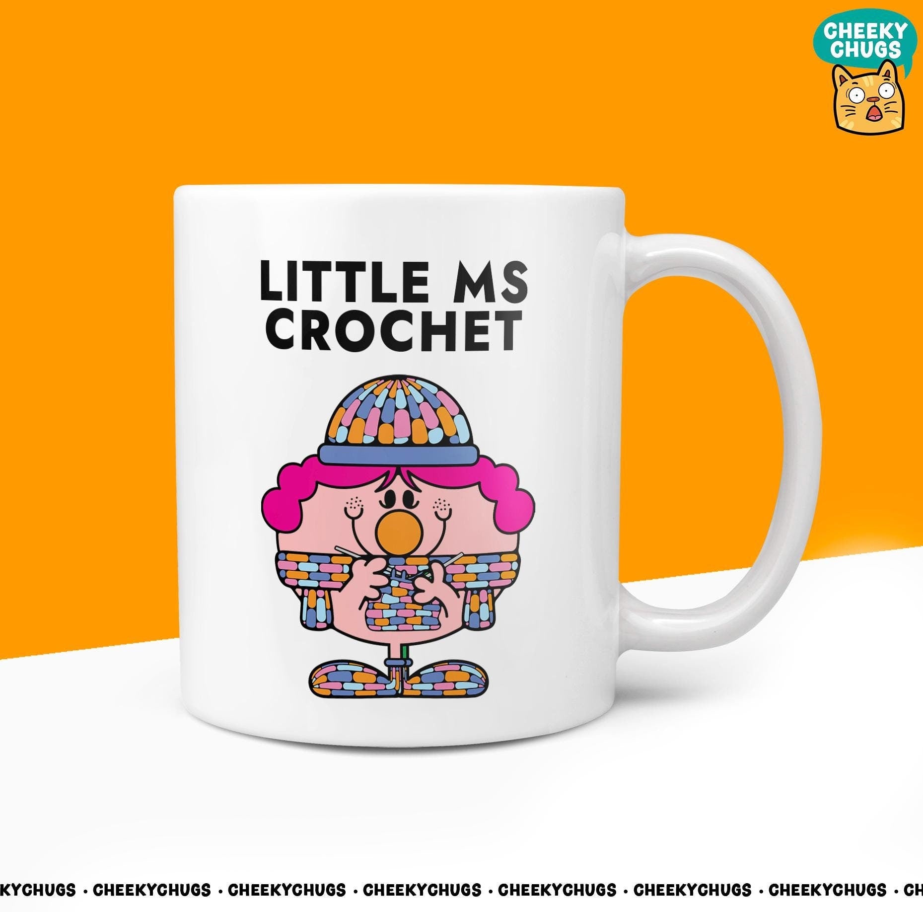 Little MS CROCHET Friend Office Bestie Funny Grandma Knitter Birthday Christmas Gift For Miss Her Novelty Mr Men Gifts 10oz Coffee Tea Mug - CheekyChugs
