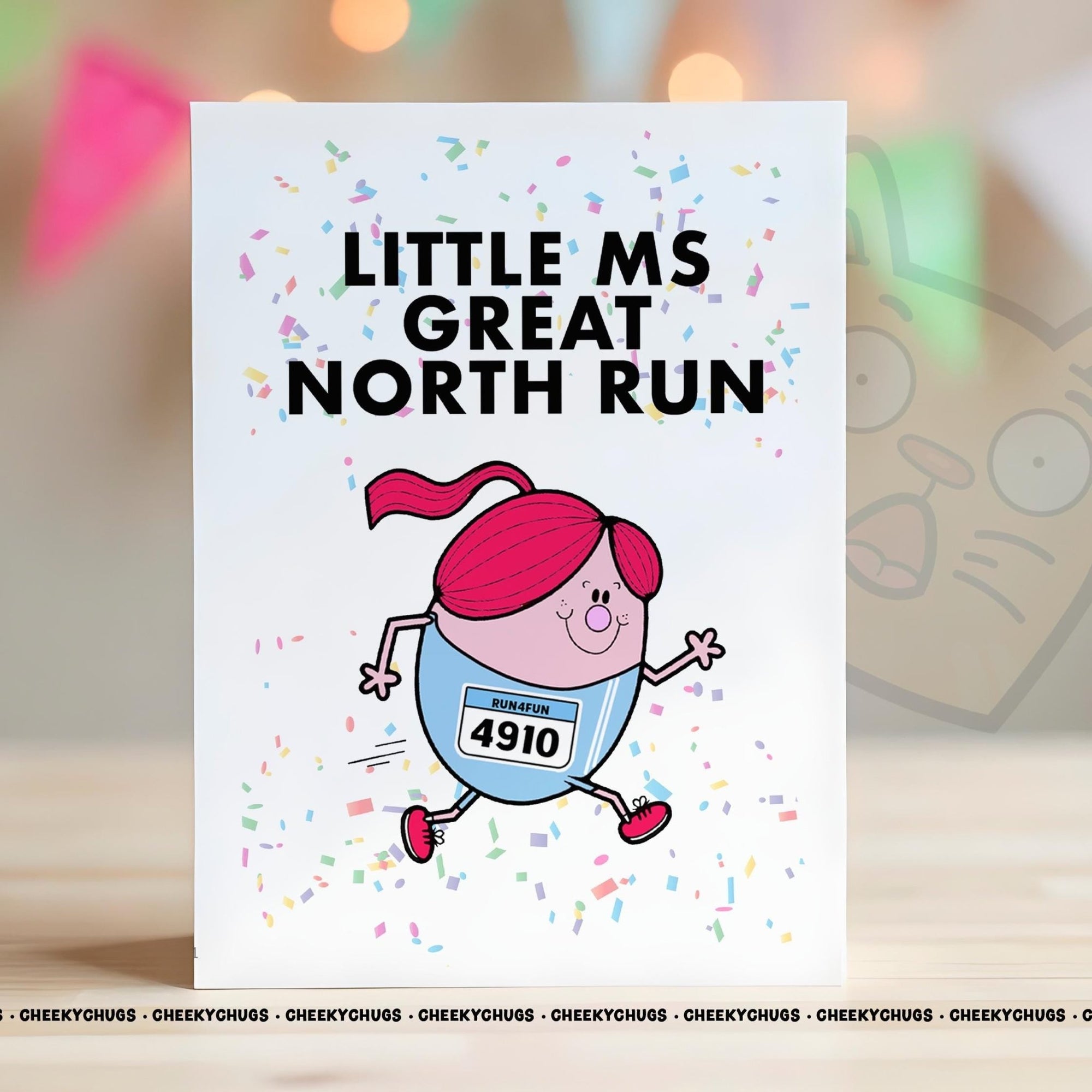 Little Ms GREAT NORTH RUN Card For Her Miss Women's Running Runner Completed Marathon Fundraising Well Done Ideas Gifts Cards - Chugs - 0151 - CheekyChugs