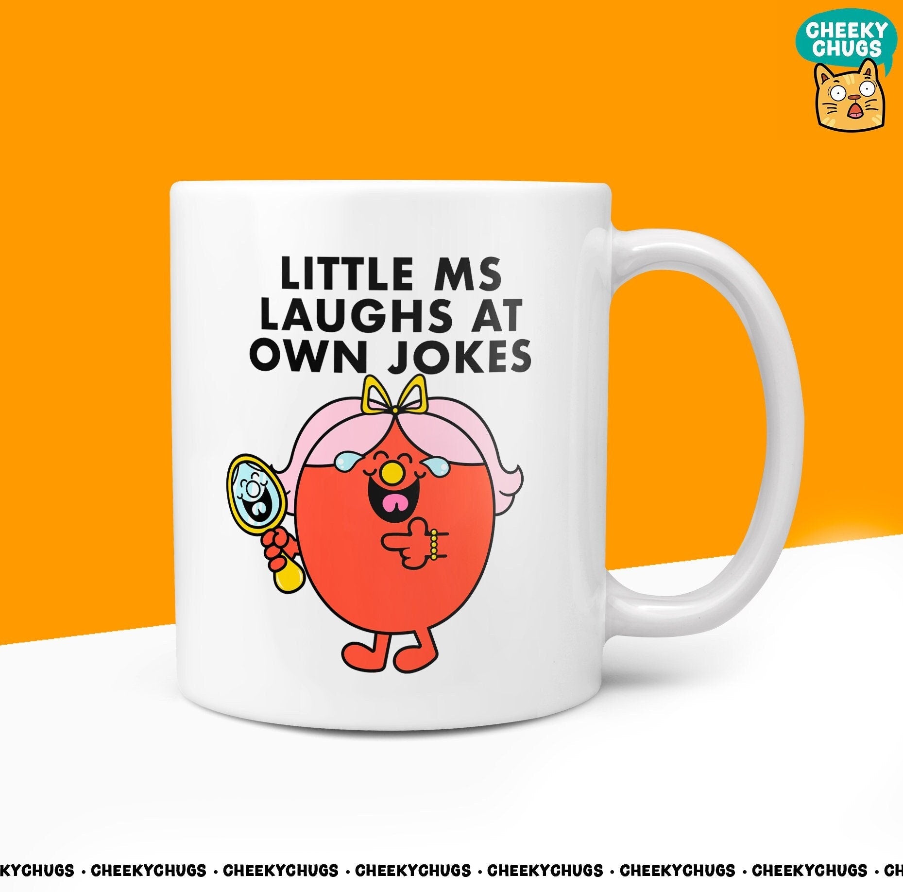 Little Ms LAUGHS At OWN JOKES Friend Office Bestie Birthday Christmas Gift For Miss Her Novelty Mr Men Gifts 10oz Coffee Tea Mug - CheekyChugs