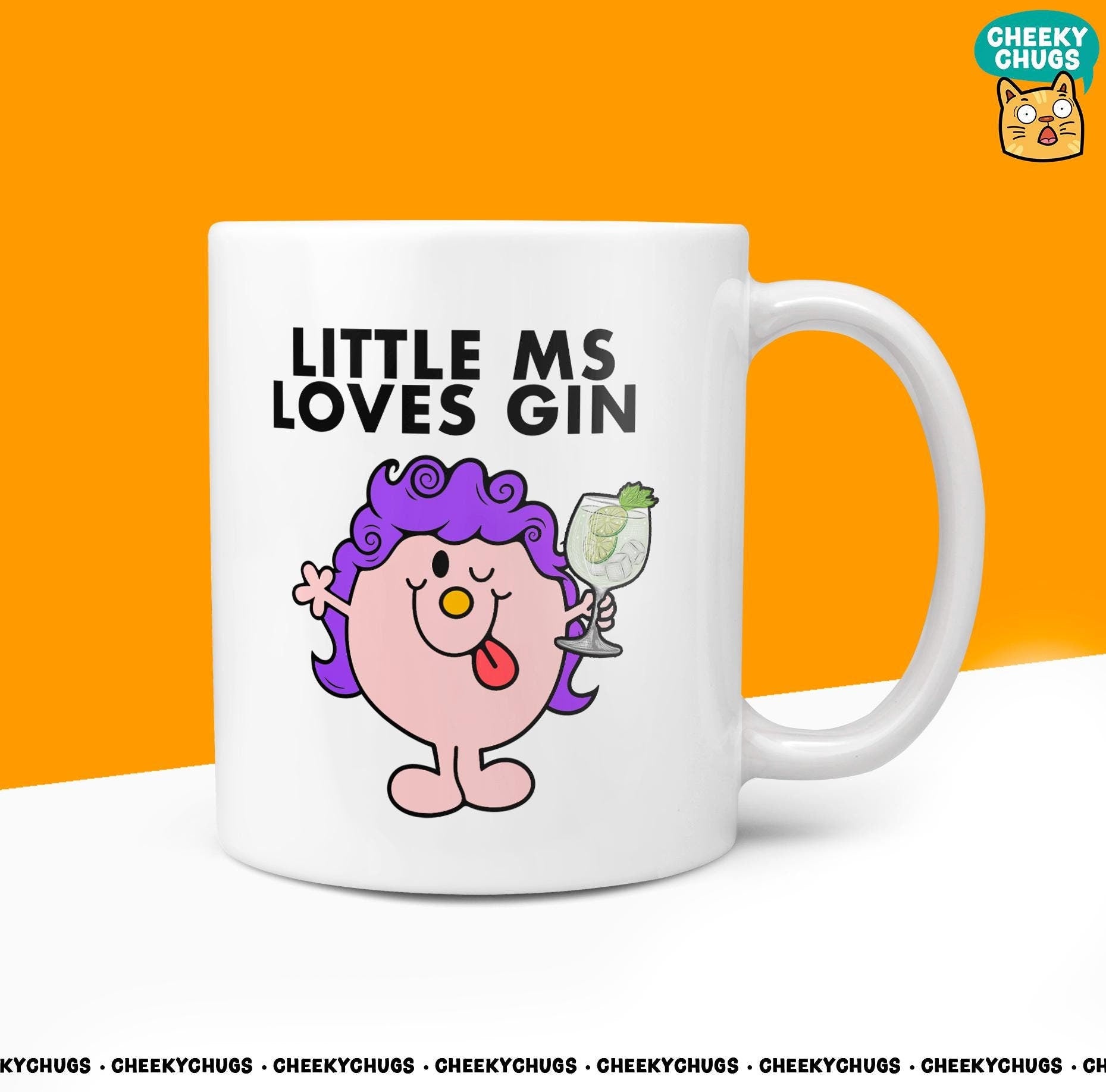 Little MS LOVES GIN Drinker Friend Office Bestie Birthday Christmas Gift For Miss Her Novelty Gifts 10oz Coffee Tea Mug - CheekyChugs