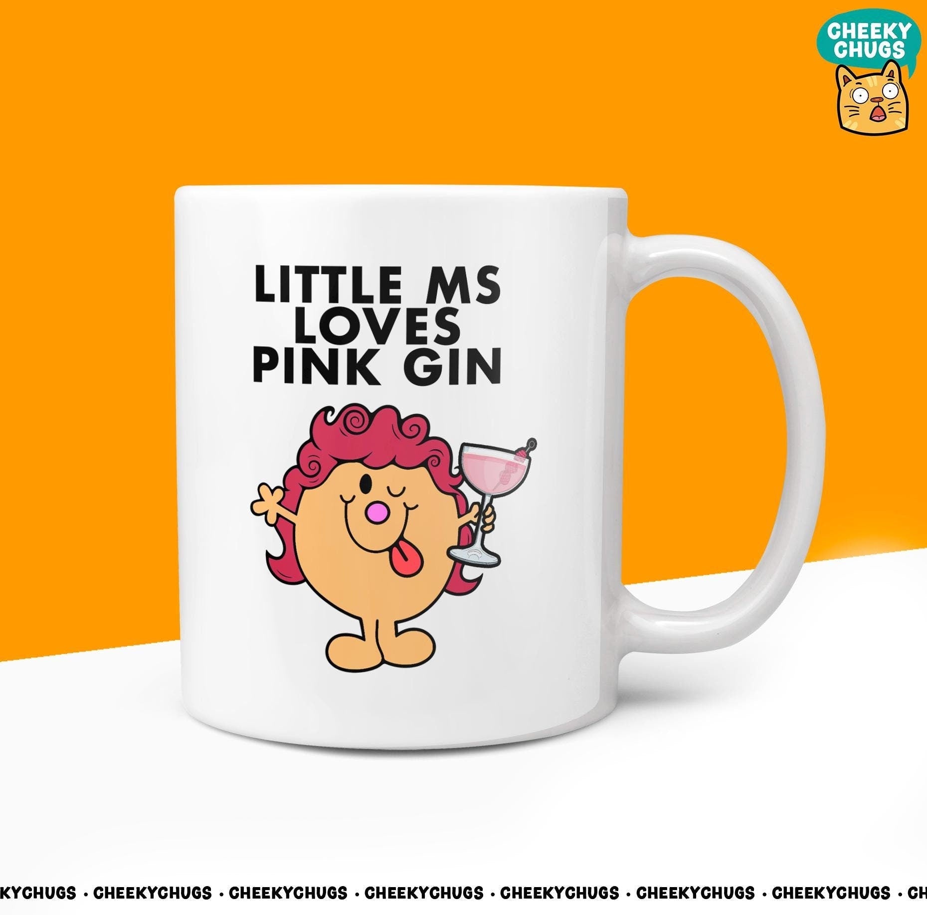 Little Ms LOVES PINK GIN Drinker Friend Office Bestie Birthday Christmas Gift For Miss Her Novelty Gifts 10oz Coffee Tea Mug - CheekyChugs