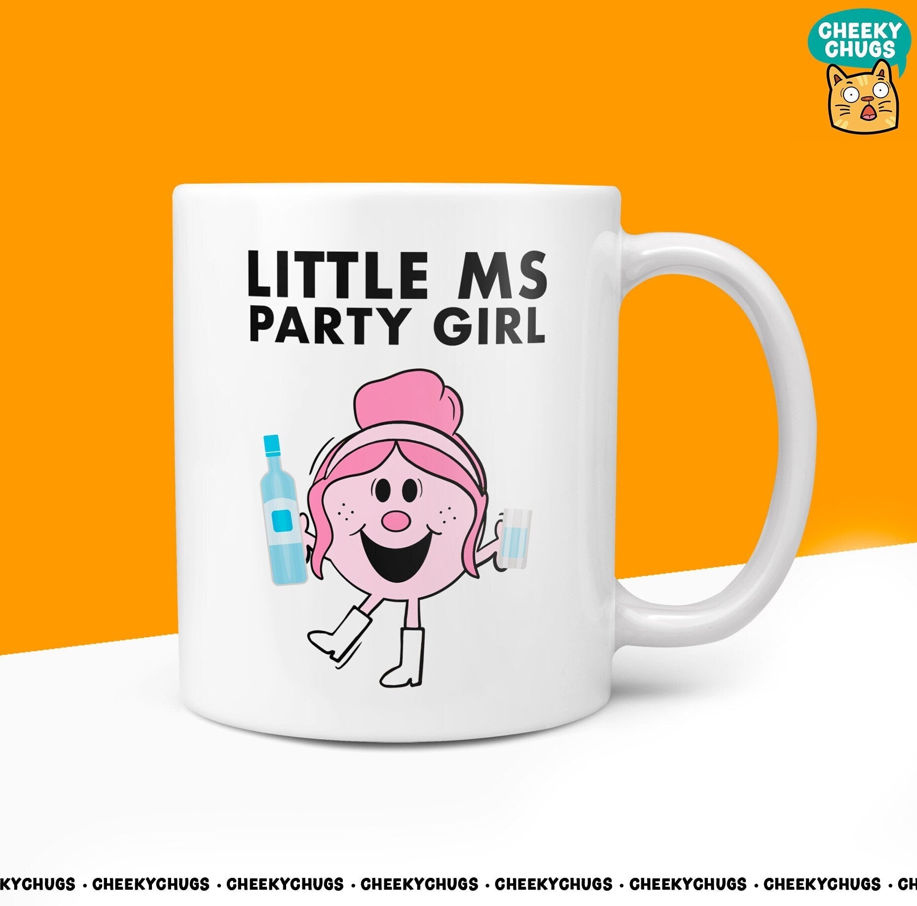 Little MS PARTY GIRL Drinker Friend Office Bestie Birthday Christmas Gift For Miss Her Novelty Gifts 10oz Coffee Tea Mug - CheekyChugs