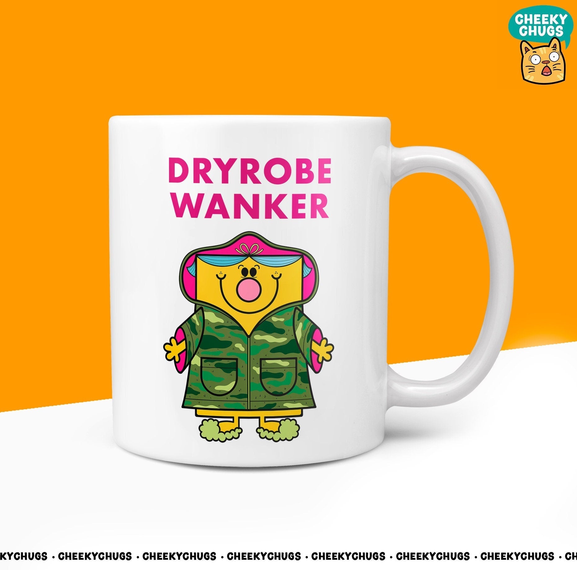 Novelty DRYROBE WANKER 10oz Mug Funny Novelty Miss Women Dry Robe Inspired Camo Pink Rude Wearer Family Present Knickers For Her Coffee Cup - CheekyChugs