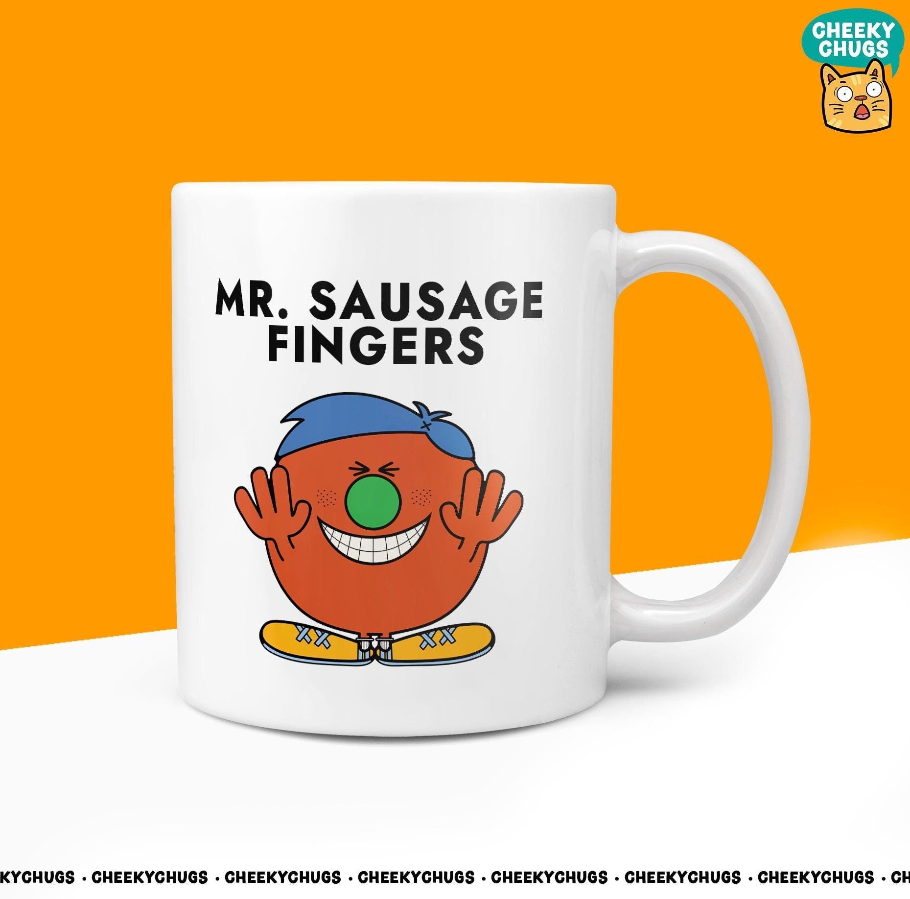 Novelty Little MR SAUSAGE FINGERS Mug Funny Men Mens Gift Secret Santa Present Unique Rude Ceramic Novelty Birthday Christmas 10oz - CheekyChugs