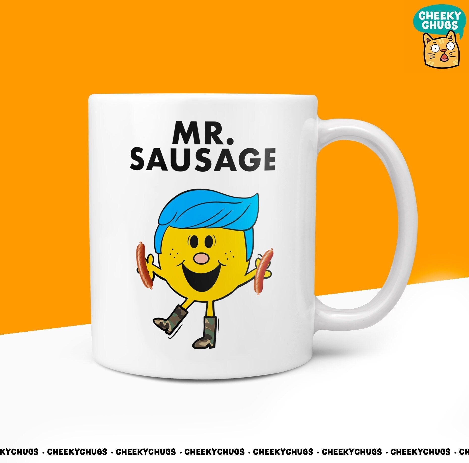 Novelty Little MR SAUSAGE Mug Funny Men Mens Gift Secret Santa Present Unique Rude Ceramic Novelty Birthday Christmas 10oz - CheekyChugs