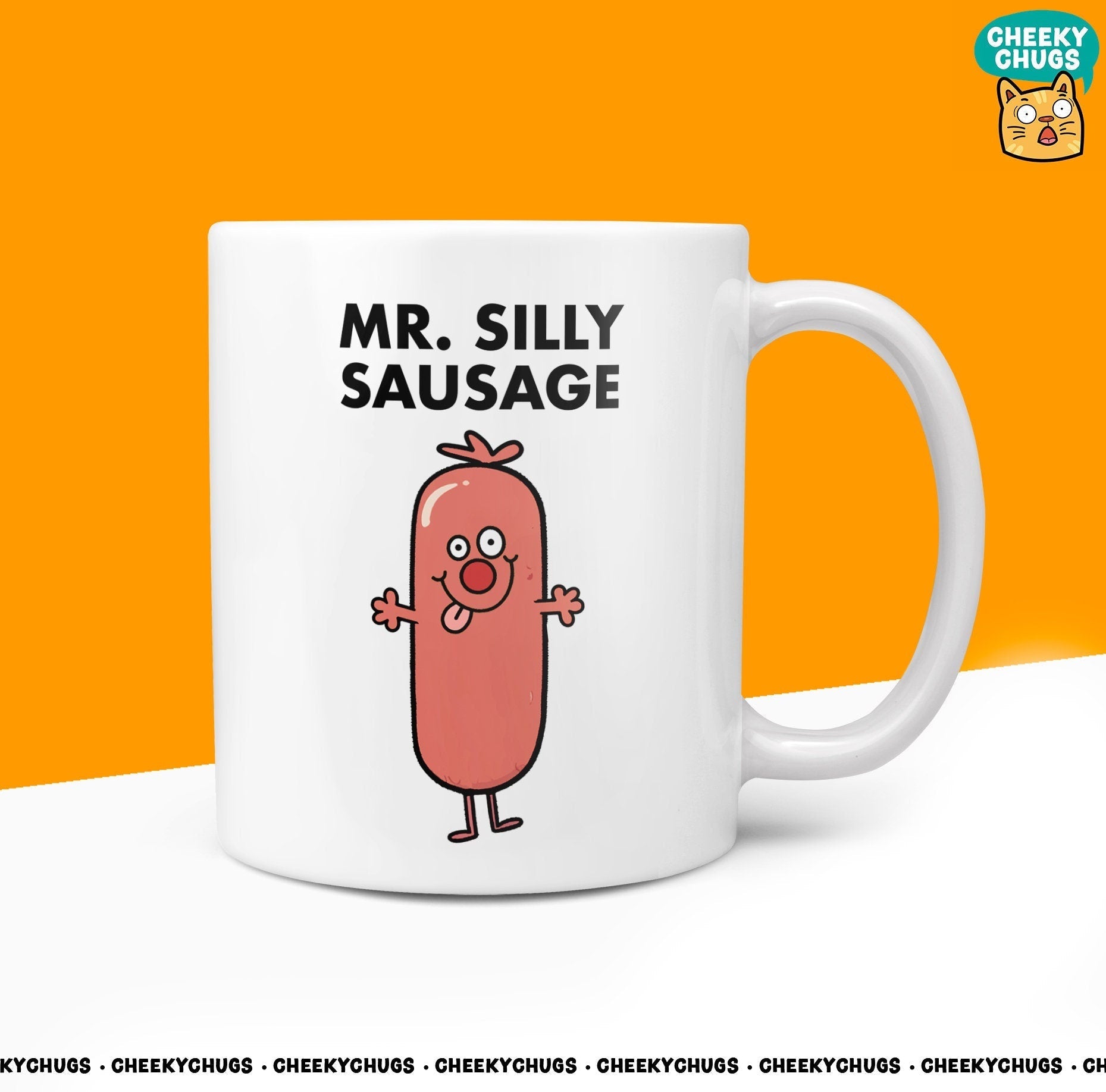 Novelty Little MR SILLY SAUSAGE Mug Funny Men Mens Gift Secret Santa Present Unique Rude Ceramic Novelty Birthday Christmas 10oz - CheekyChugs