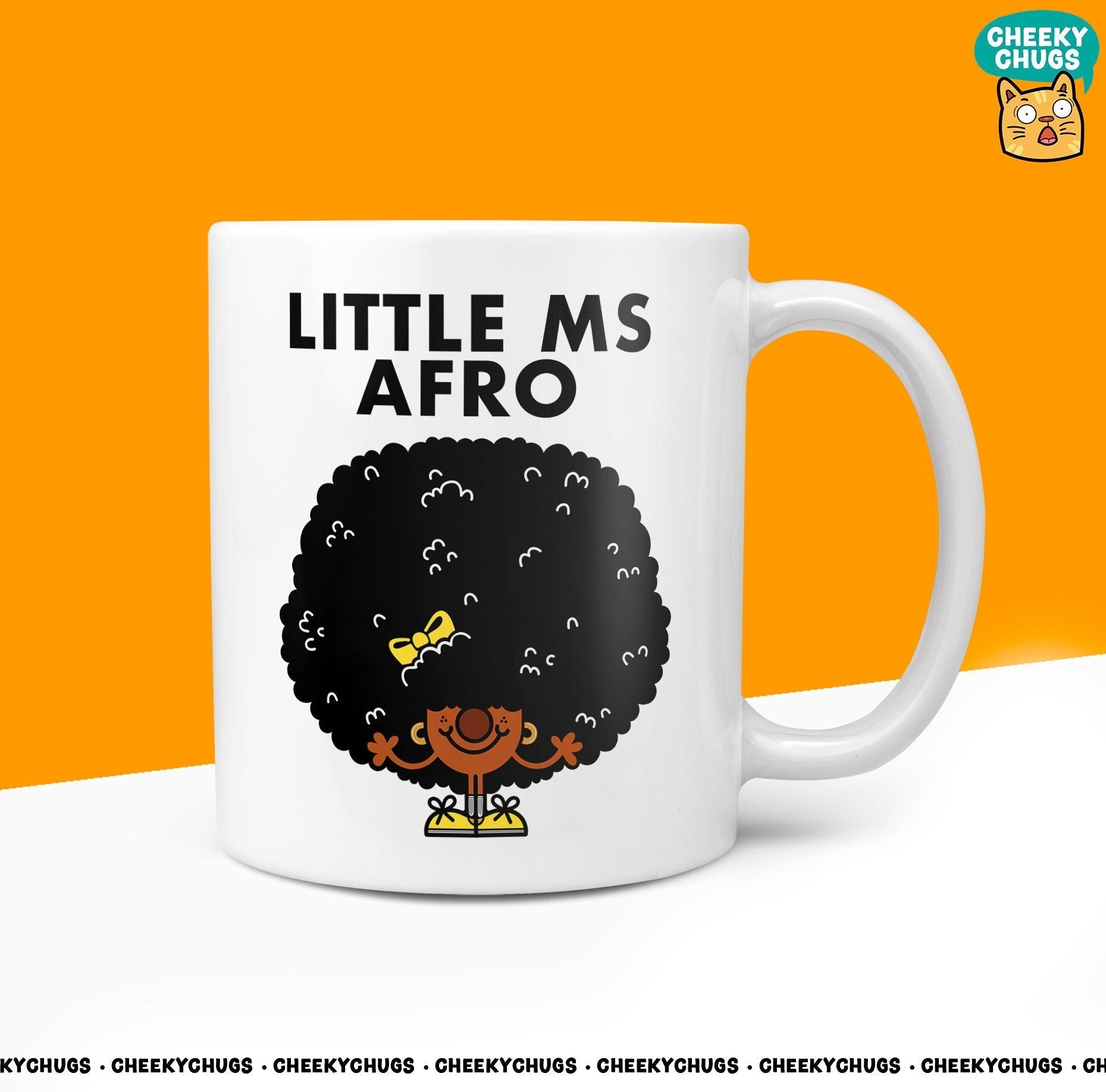 Novelty Little MS AFRO Hair Mug Funny Womens Miss Ladies Gift Secret Santa Present Unique Rude Ceramic Office Birthday Christmas 10oz - CheekyChugs