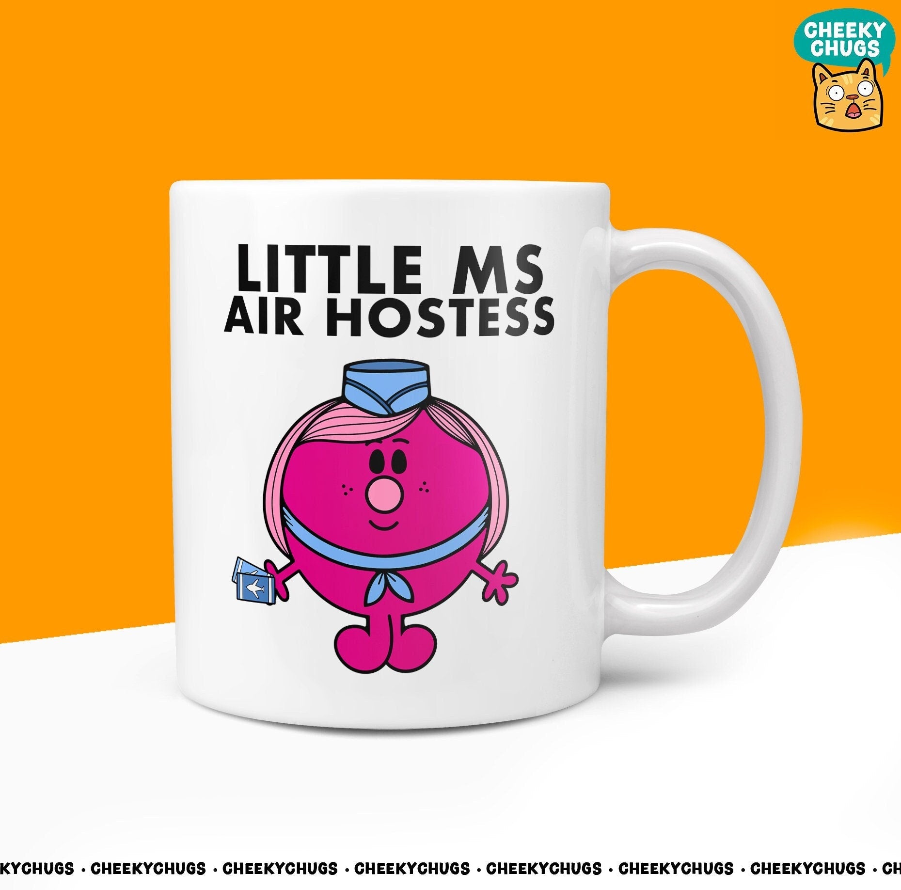 Novelty Little Ms AIR HOSTESS 10oz Coffee Mug - Plane Flight Gifts For Her Miss Female Birthday Christmas Present - CheekyChugs