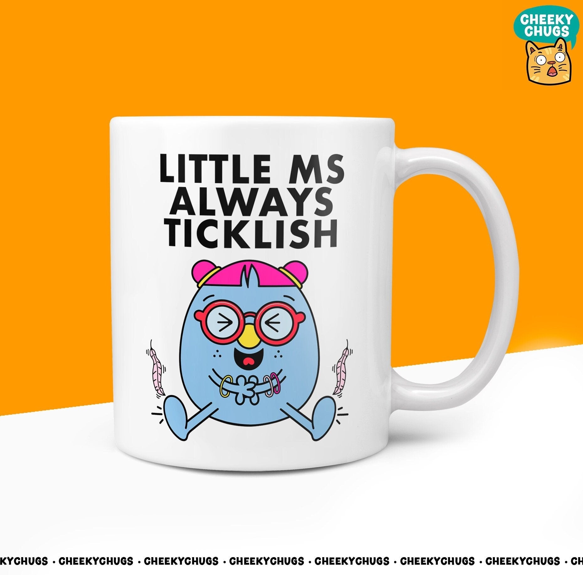 Novelty LITTLE Ms ALWAYS TICKLISH Mug Funny Women's Miss Her Gift Secret Santa Present Ceramic Novelty Birthday Christmas 10oz Coffee Cup - CheekyChugs