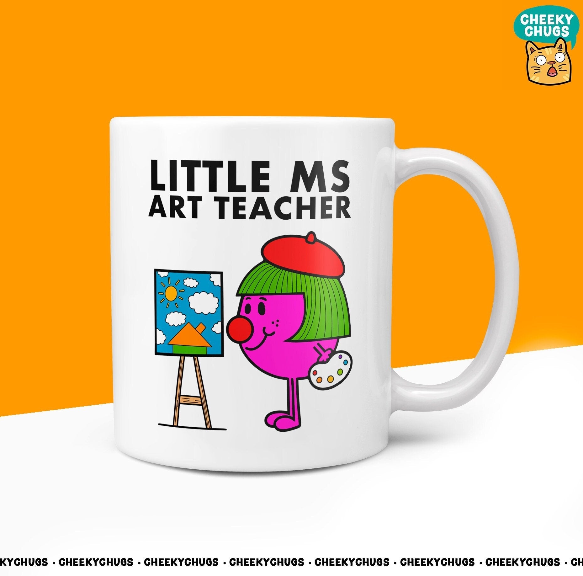Novelty Little Ms ART TEACHER 10oz Coffee Mug - Gift For Artist Teacher School College Painter Gifts Birthday Christmas Coffee Miss Cup - CheekyChugs