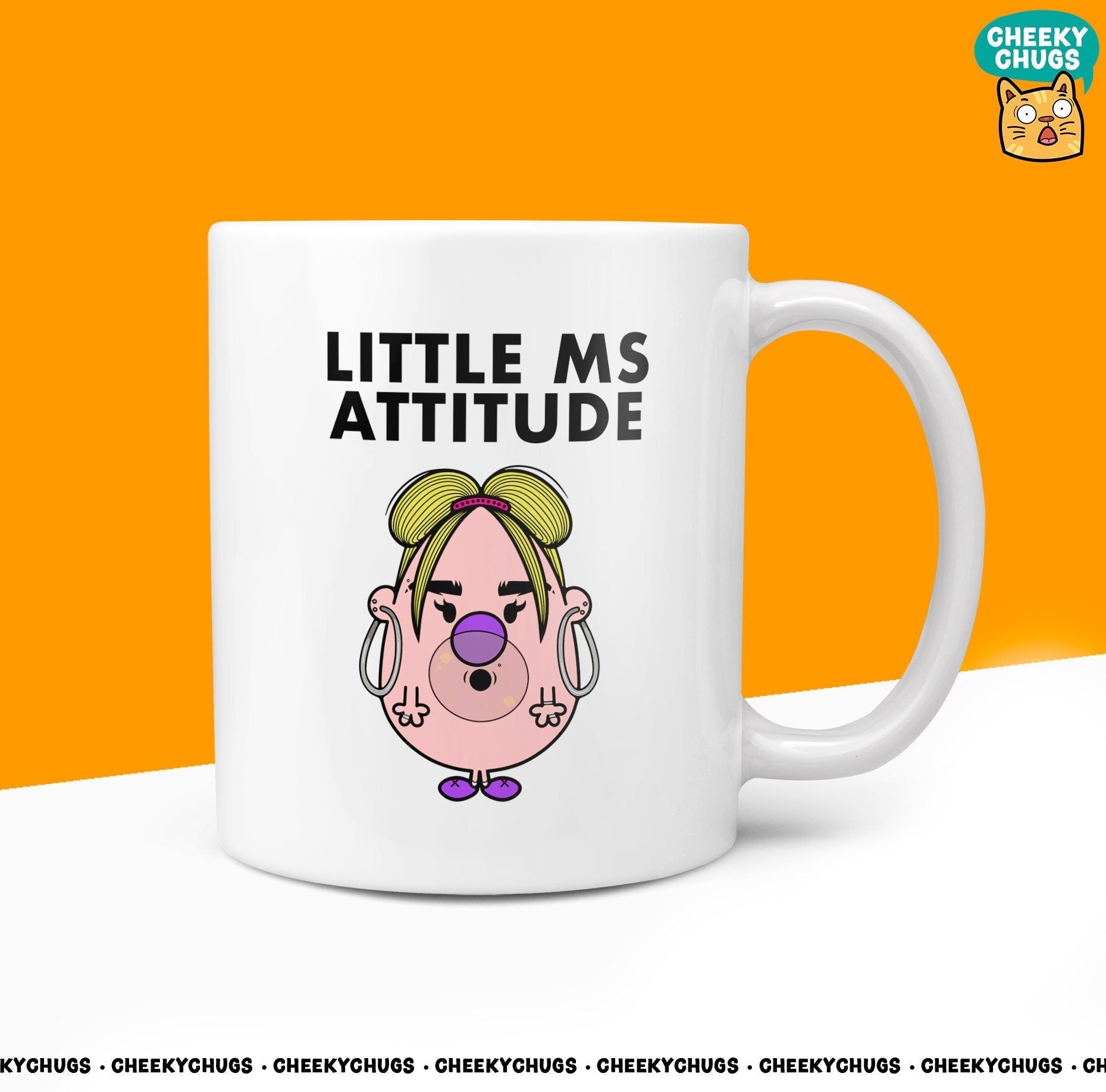 Novelty Little MS ATTITUDE 10oz Coffee Mug - Funny Miss Daughter Ideas Female Cup For Christmas Birthday Gift Present Friend Coffee Mugs - CheekyChugs