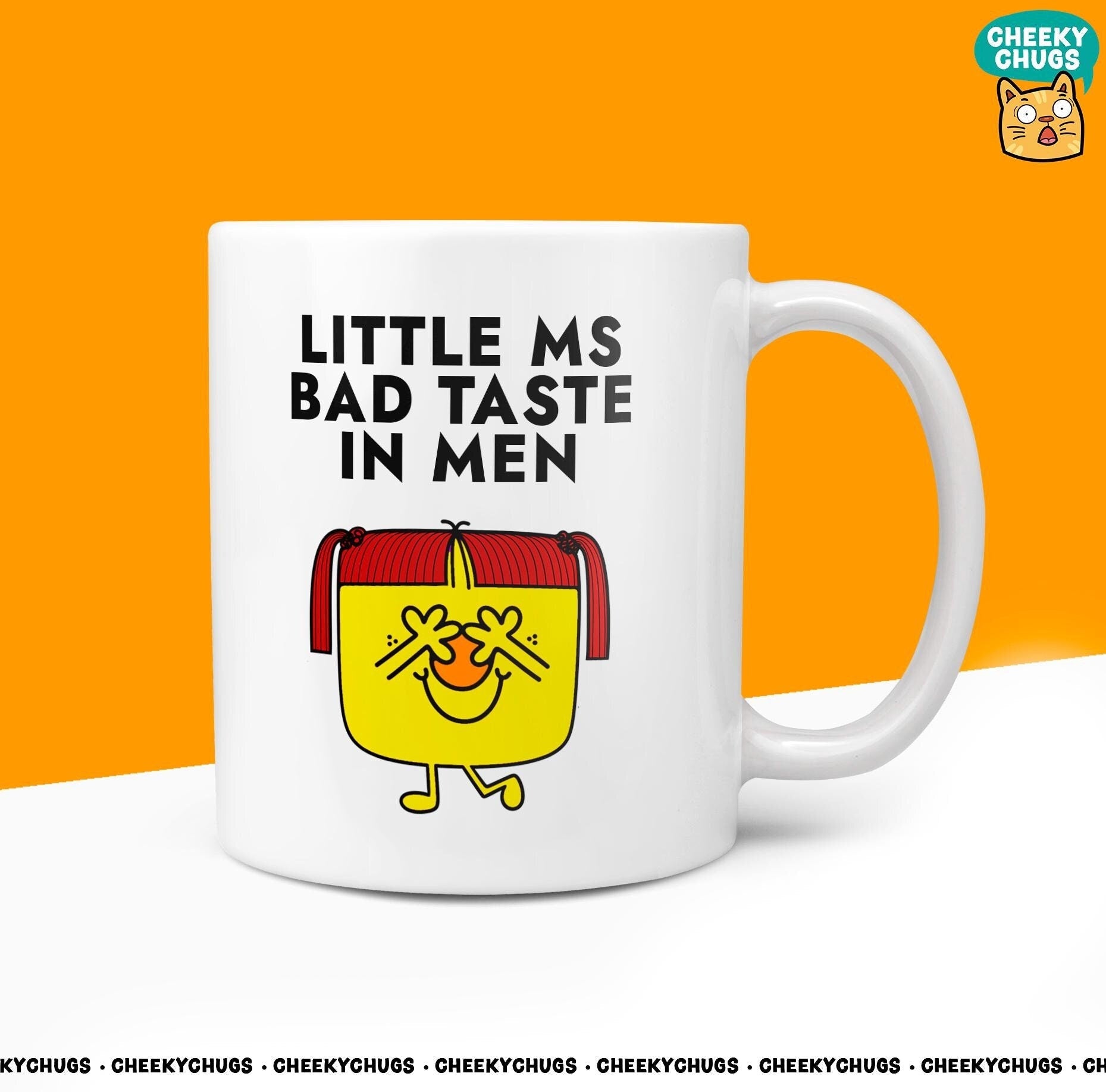 Novelty Little Ms BAD TASTE In MEN Mug Funny Women's Miss Her Gift Secret Santa Present Ceramic Parody Birthday Christmas Coffee Tea Cup - CheekyChugs