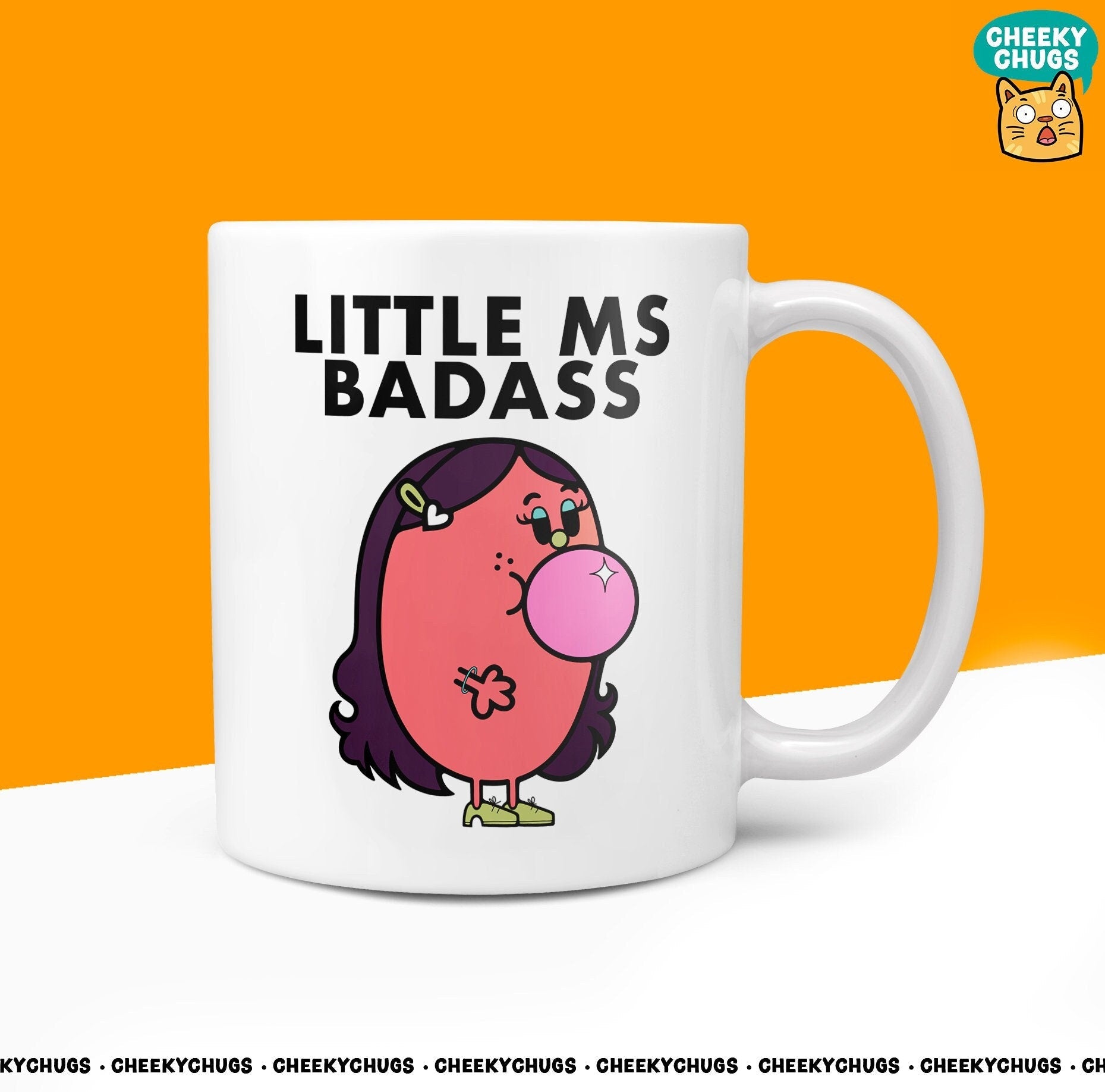 Novelty Little Ms BADASS 10oz Coffee Mug - Bad Gifts For Her Miss Female Attitude Daughter Friend Office Secret Gift Birthday Christmas - CheekyChugs